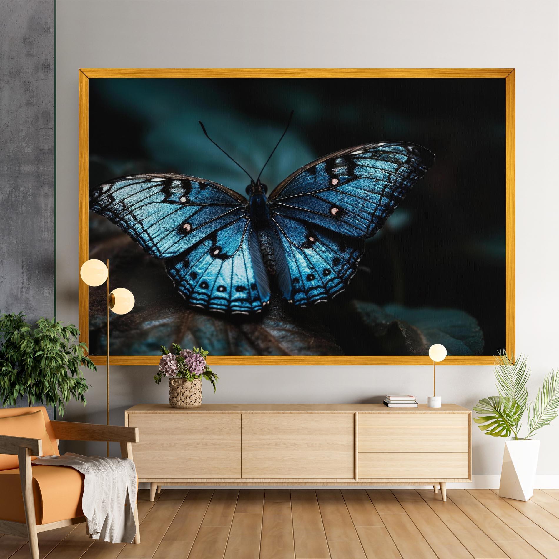 Tablou Canvas Dark Blue Buterfly mockup 9