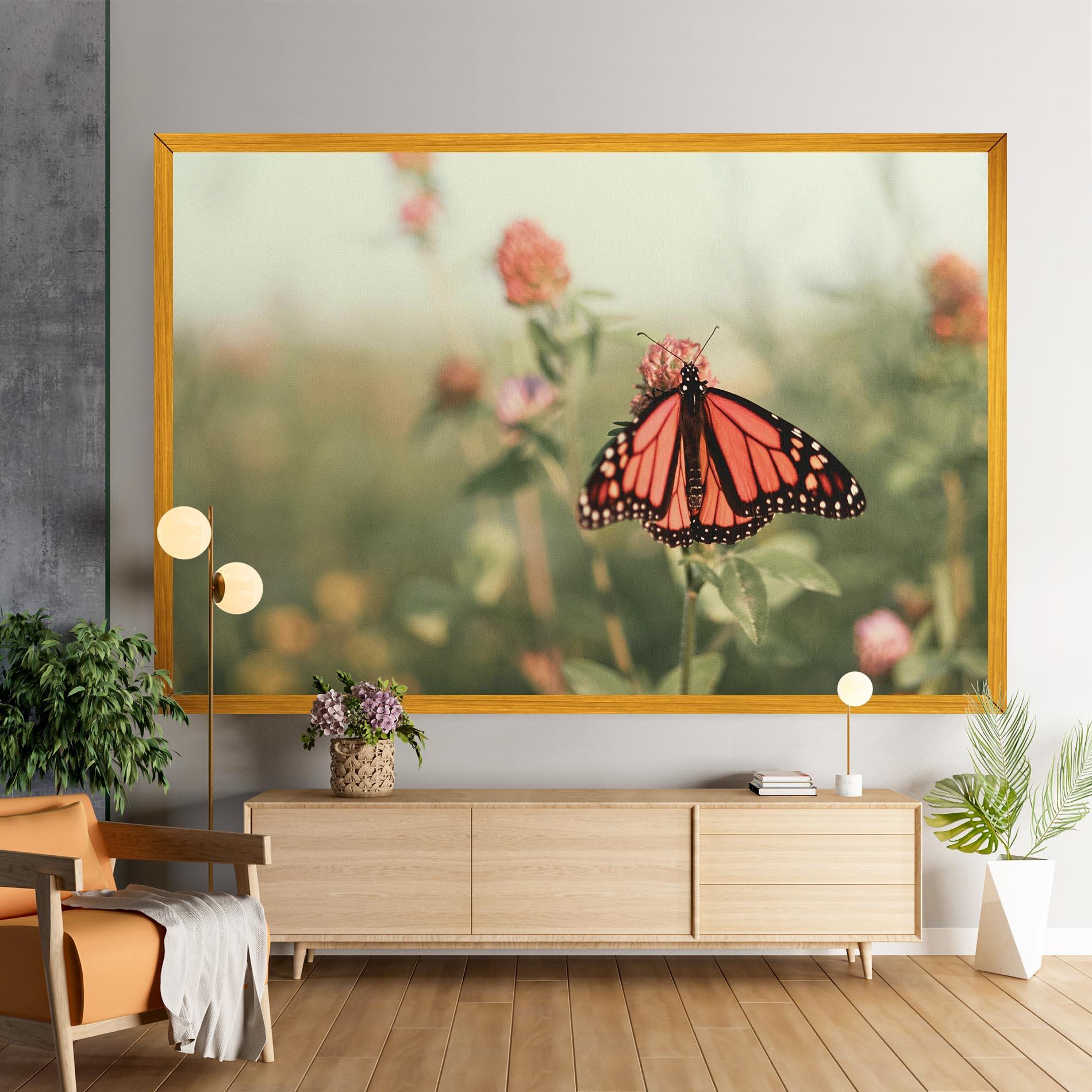 Tablou Canvas Light Red Butterfly mockup 9