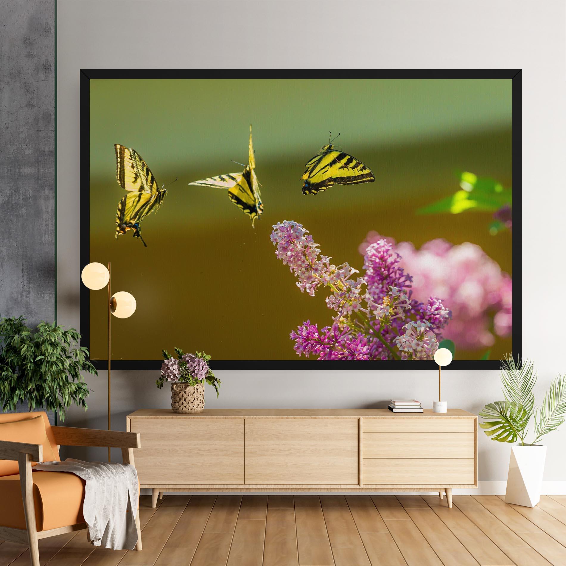 Tablou Canvas 3 Yellow Butterflies mockup 9