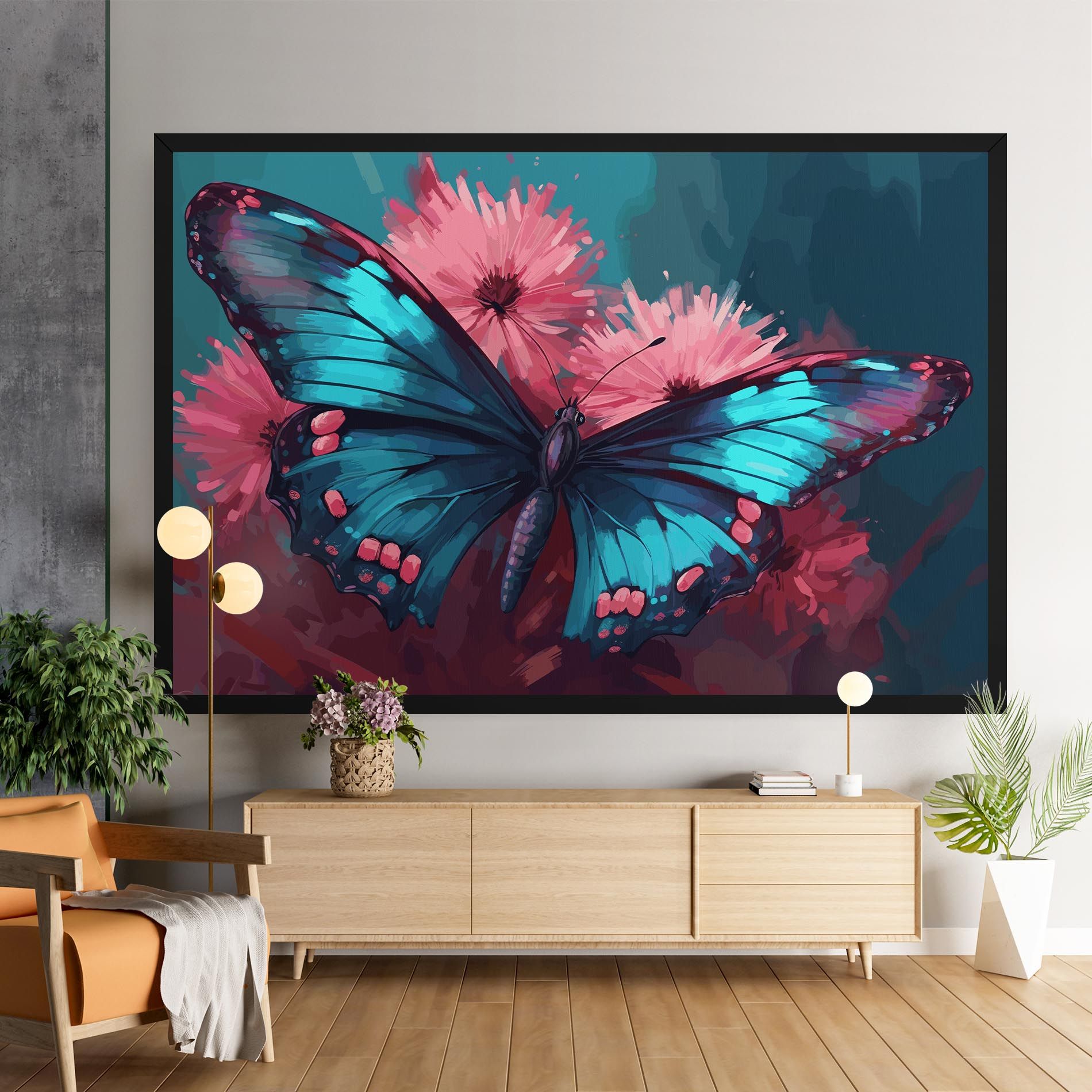 Blue Butterfly On Pink mockup 9