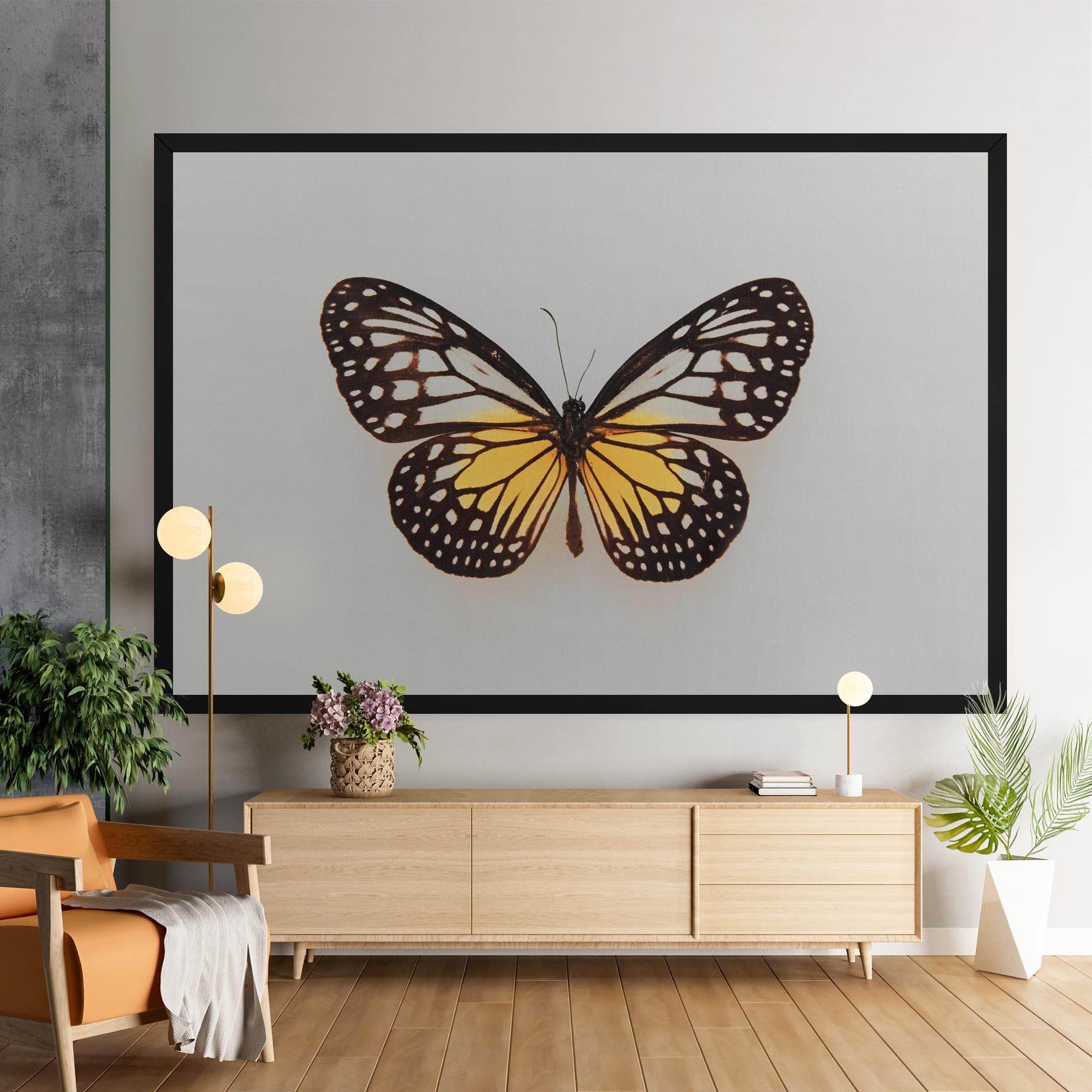 Tablou Canvas Butterfly On Grey mockup 9