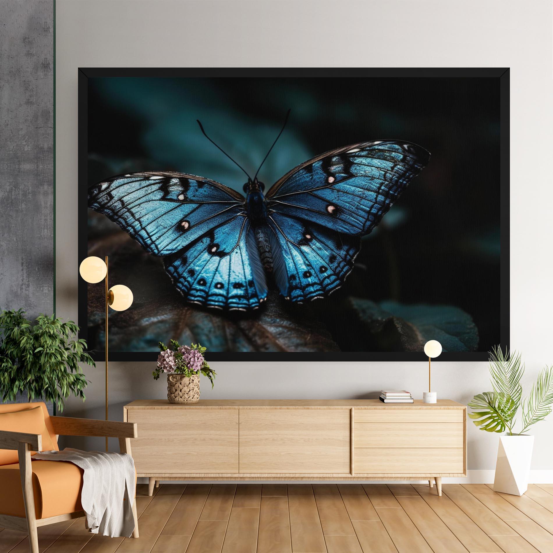 Tablou Canvas Dark Blue Buterfly mockup 9