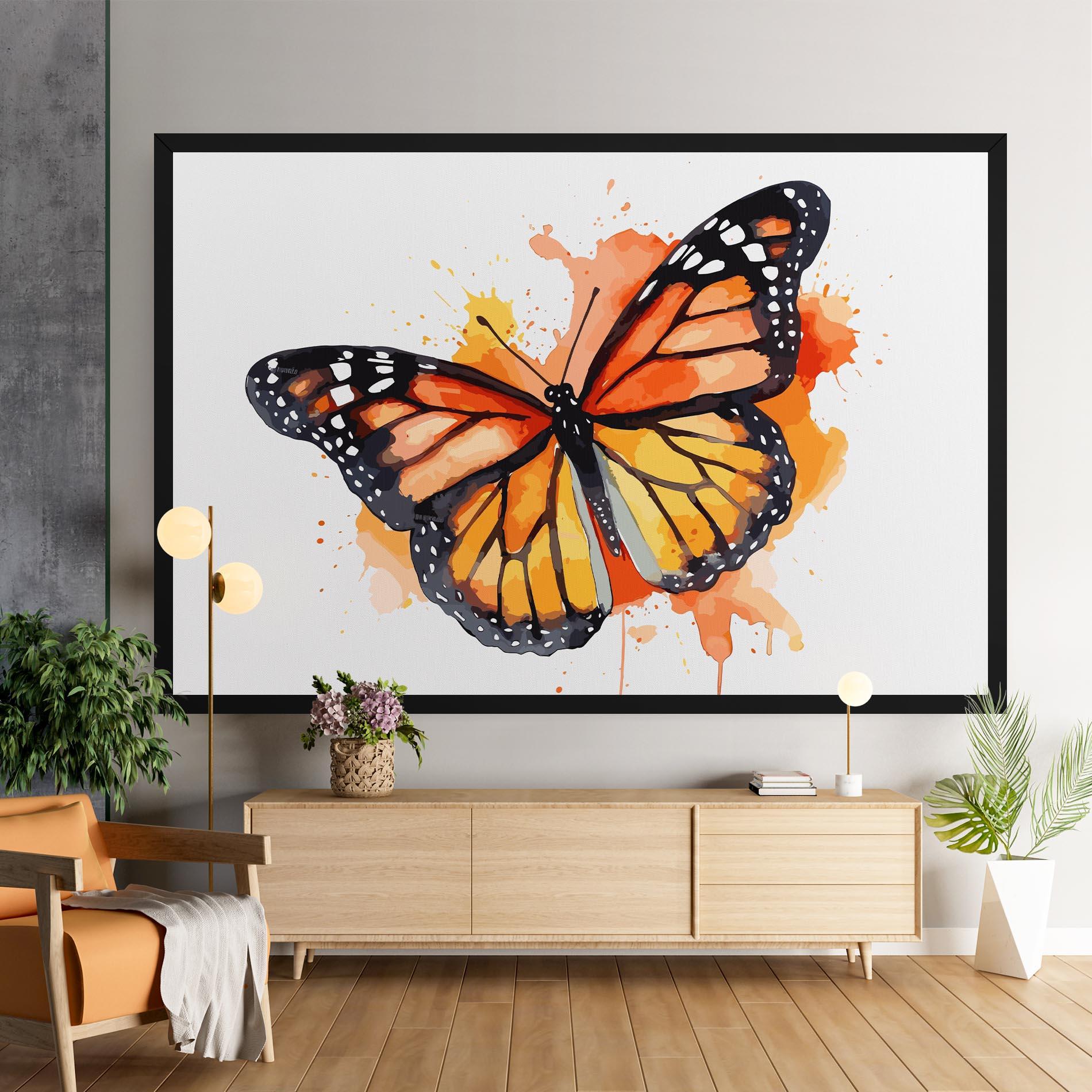 Tablou Canvas Orange Watercolor Butterfly mockup 9