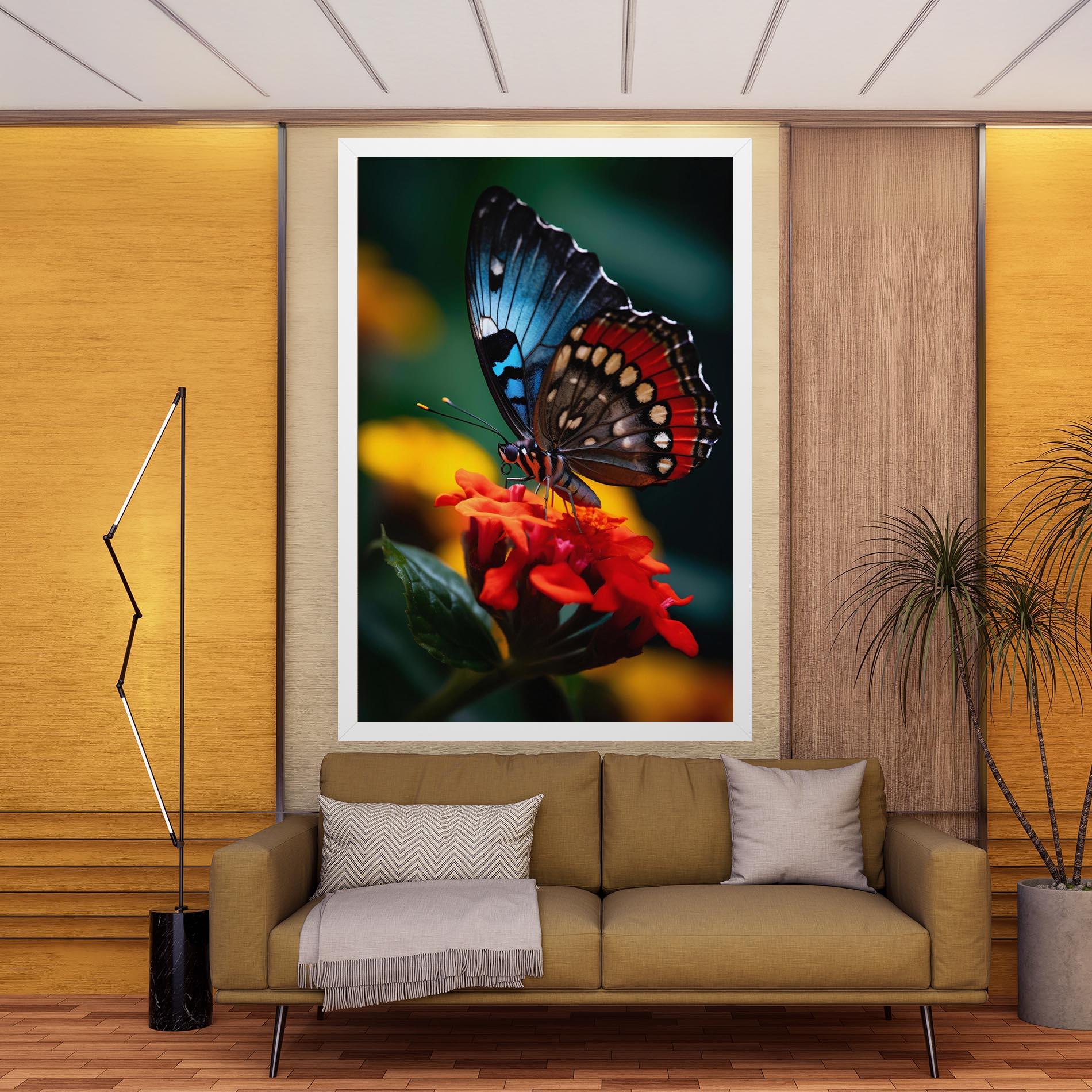 Tablou Canvas Blue Red Butterfly mockup 9