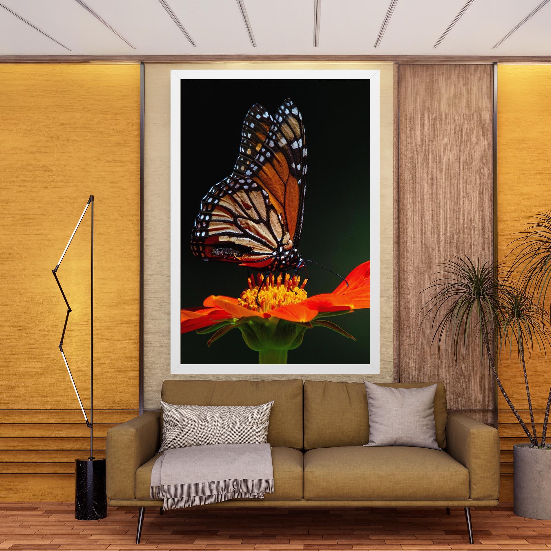 Tablou Canvas Dark Orange Butterfy mockup 9