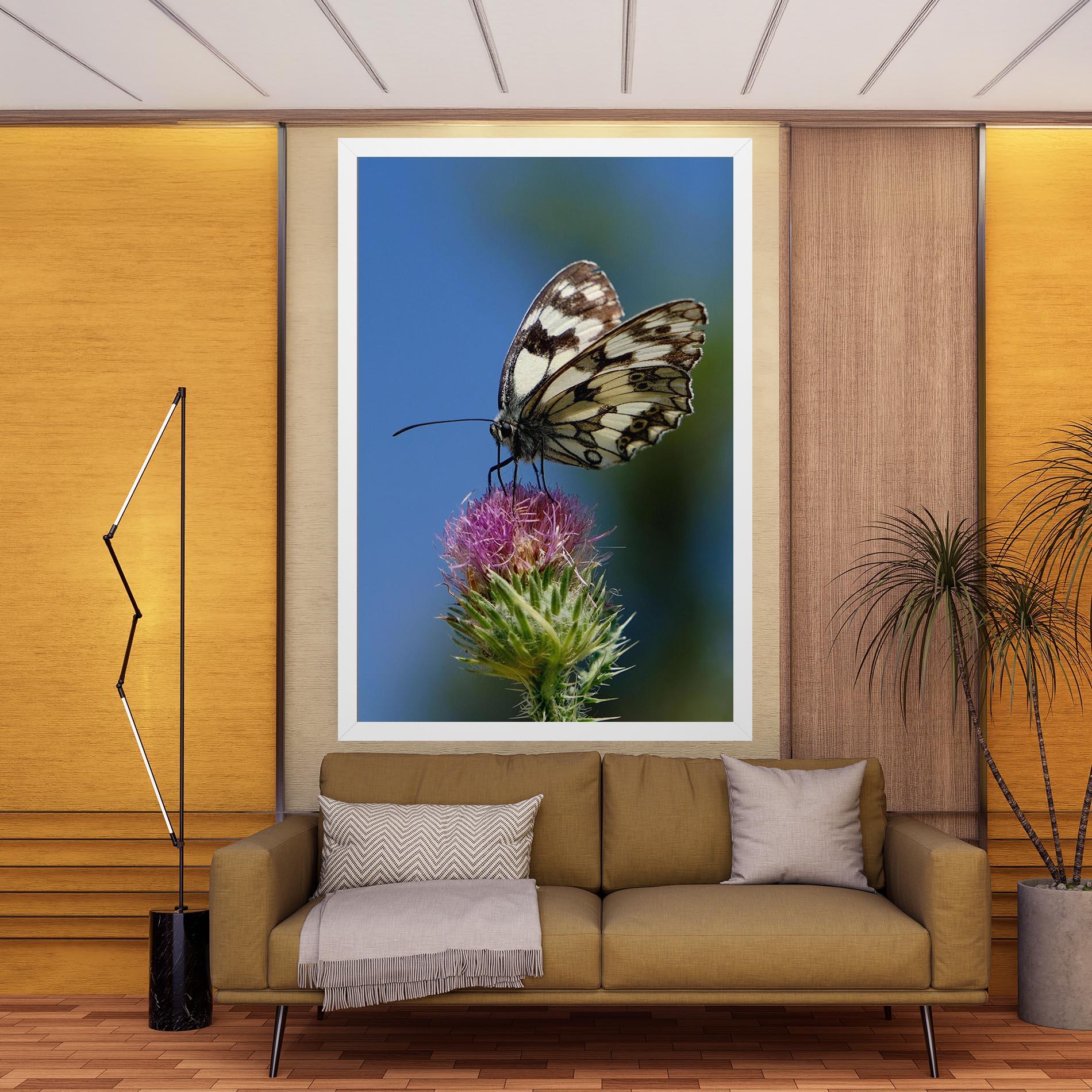 Tablou Canvas Grey White Butterfly mockup 9