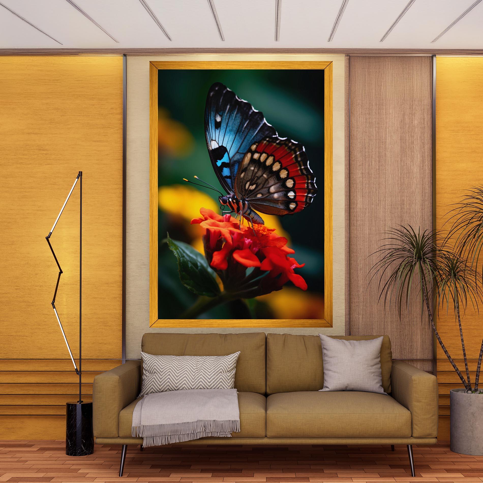 Tablou Canvas Blue Red Butterfly mockup 9