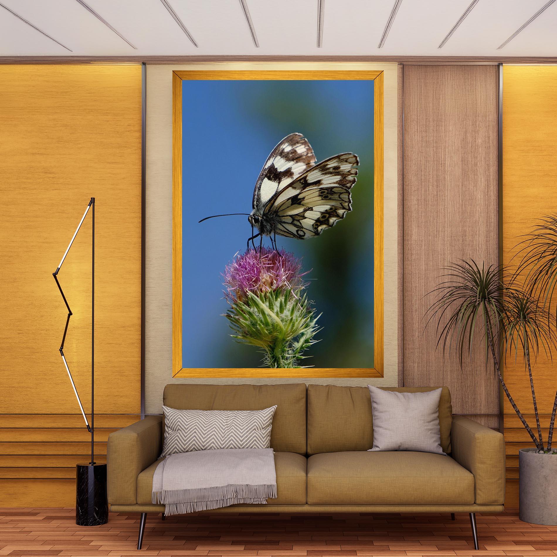 Tablou Canvas Grey White Butterfly mockup 9