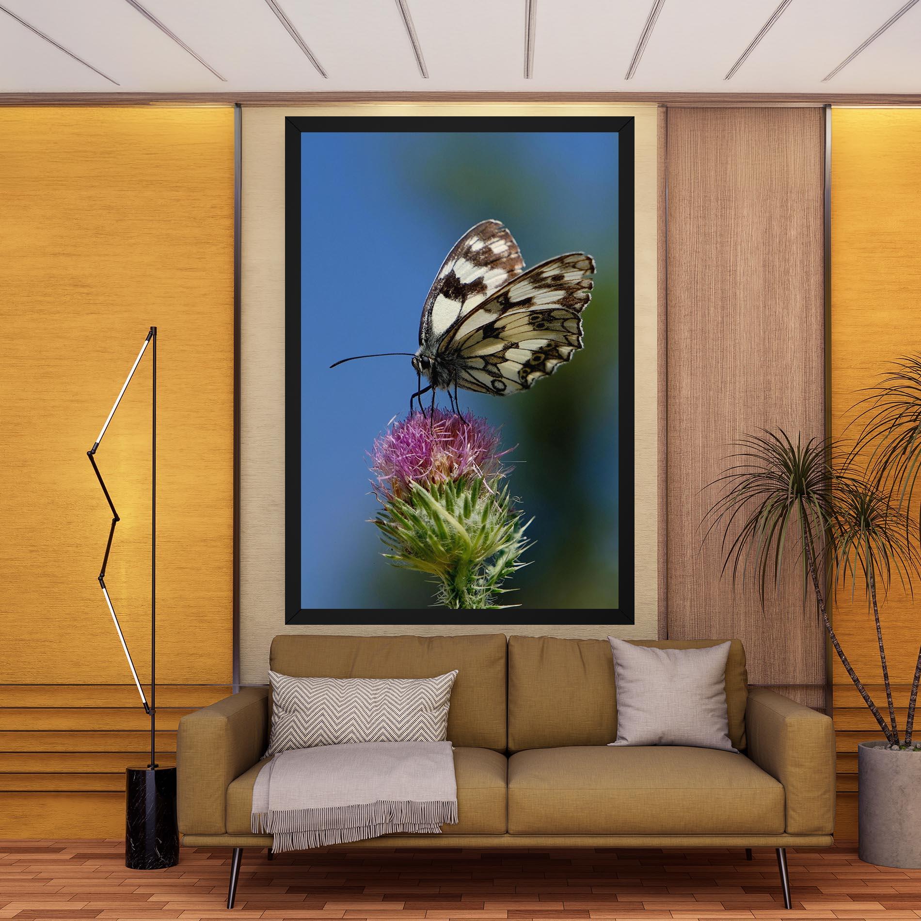 Tablou Canvas Grey White Butterfly mockup 9