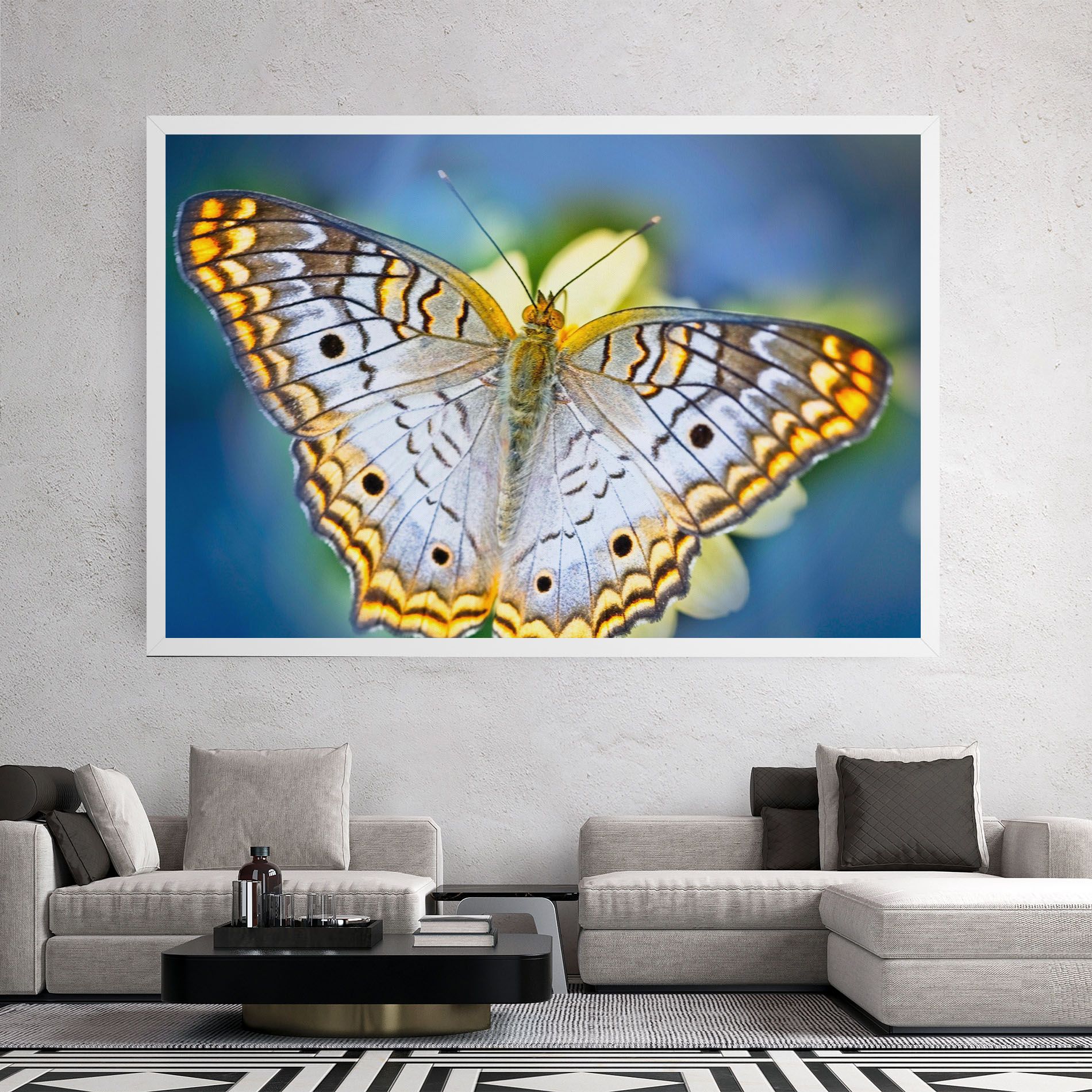 Yellow Grey Butterfly mockup 2
