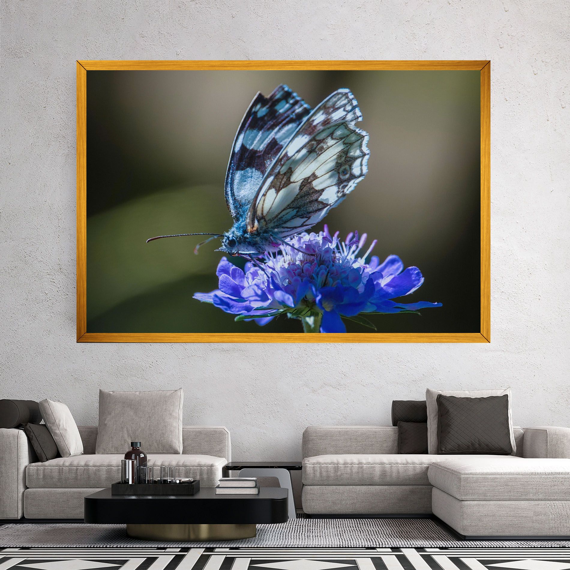 Blue Butterfly In Nature mockup 2