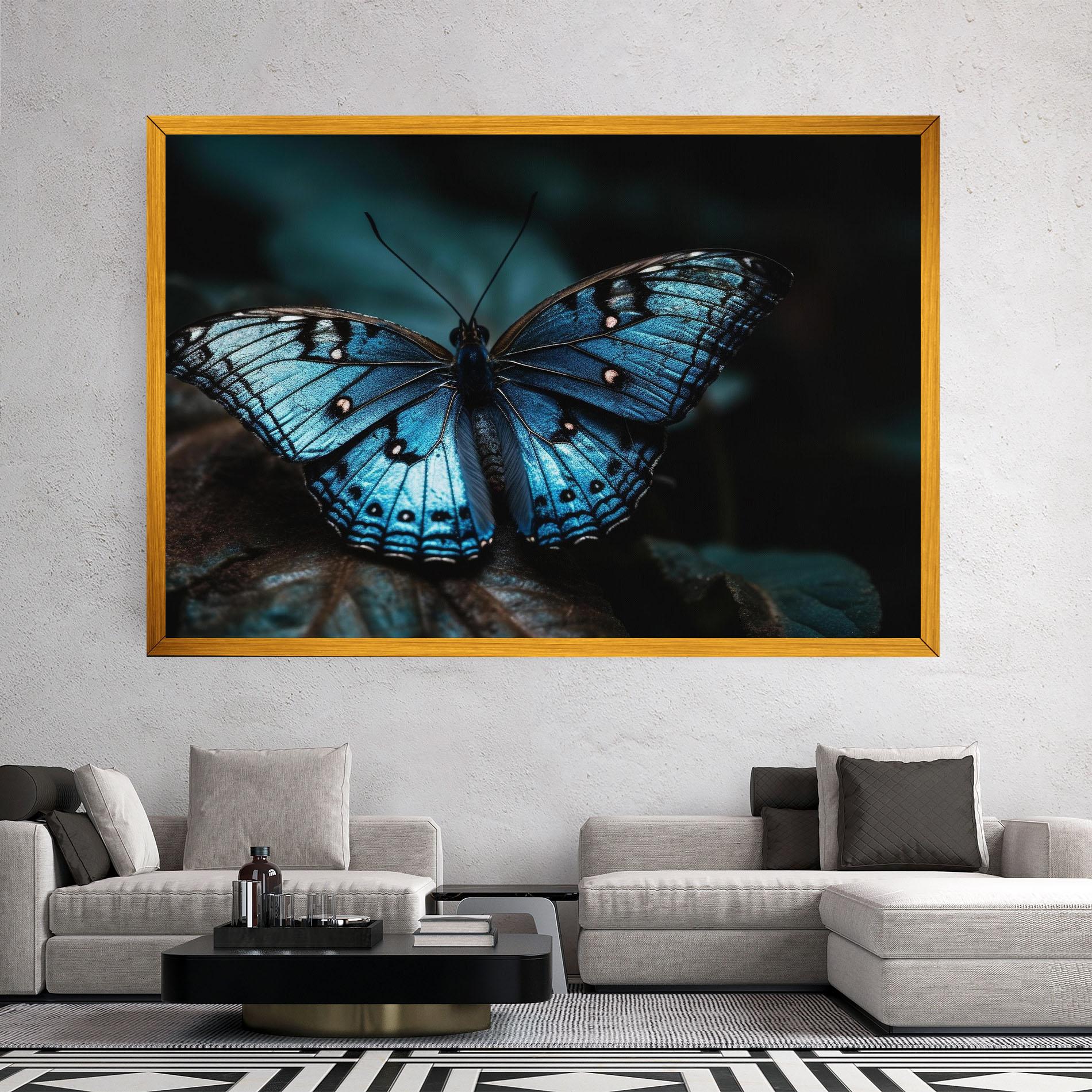 Tablou Canvas Dark Blue Buterfly mockup 2