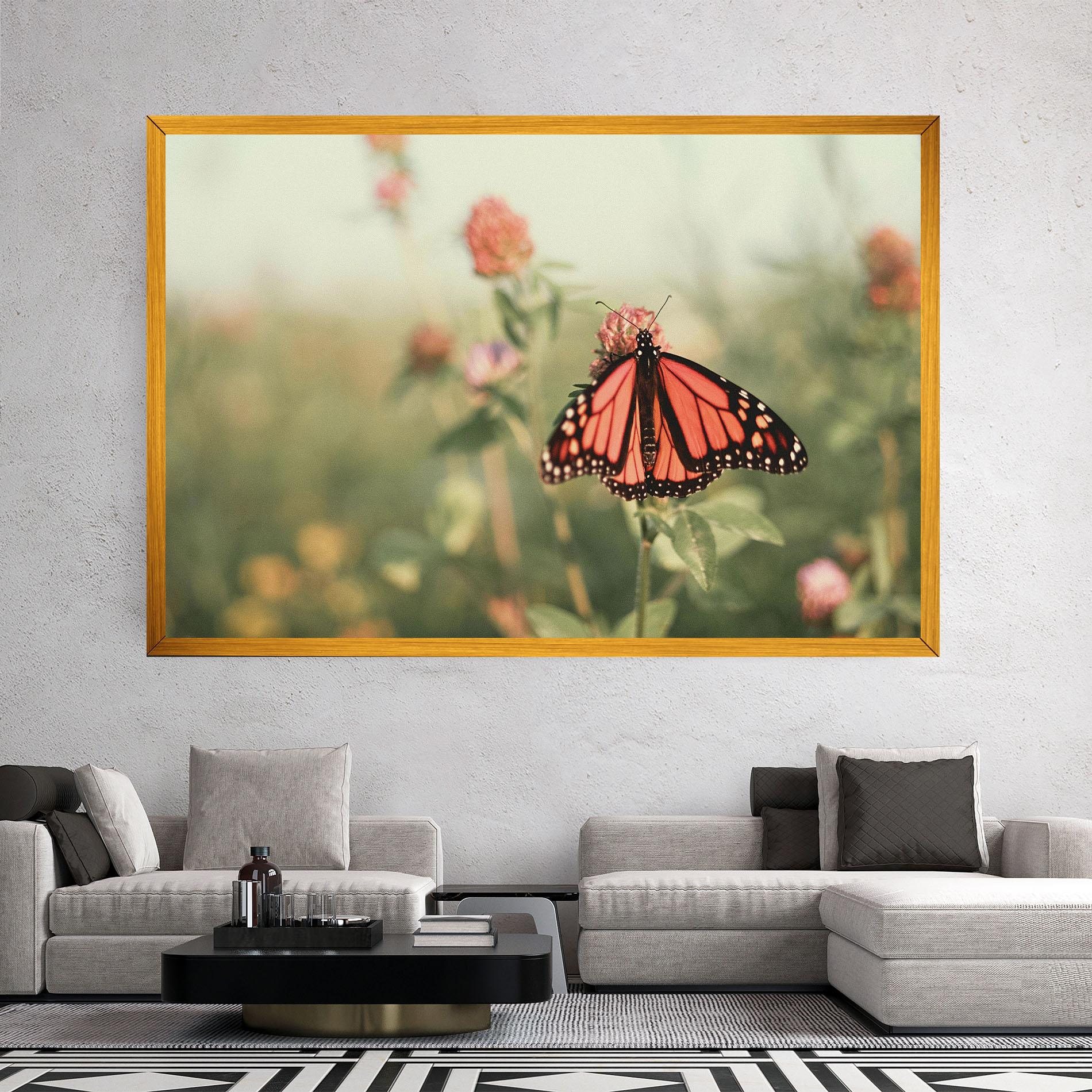 Tablou Canvas Light Red Butterfly mockup 2