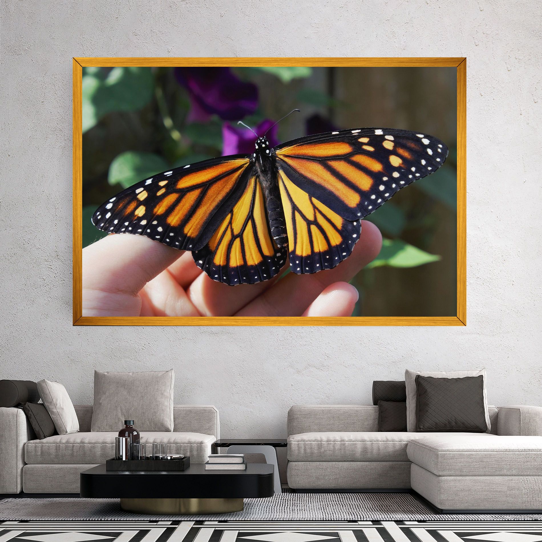 Open Orange Butterfly mockup 2