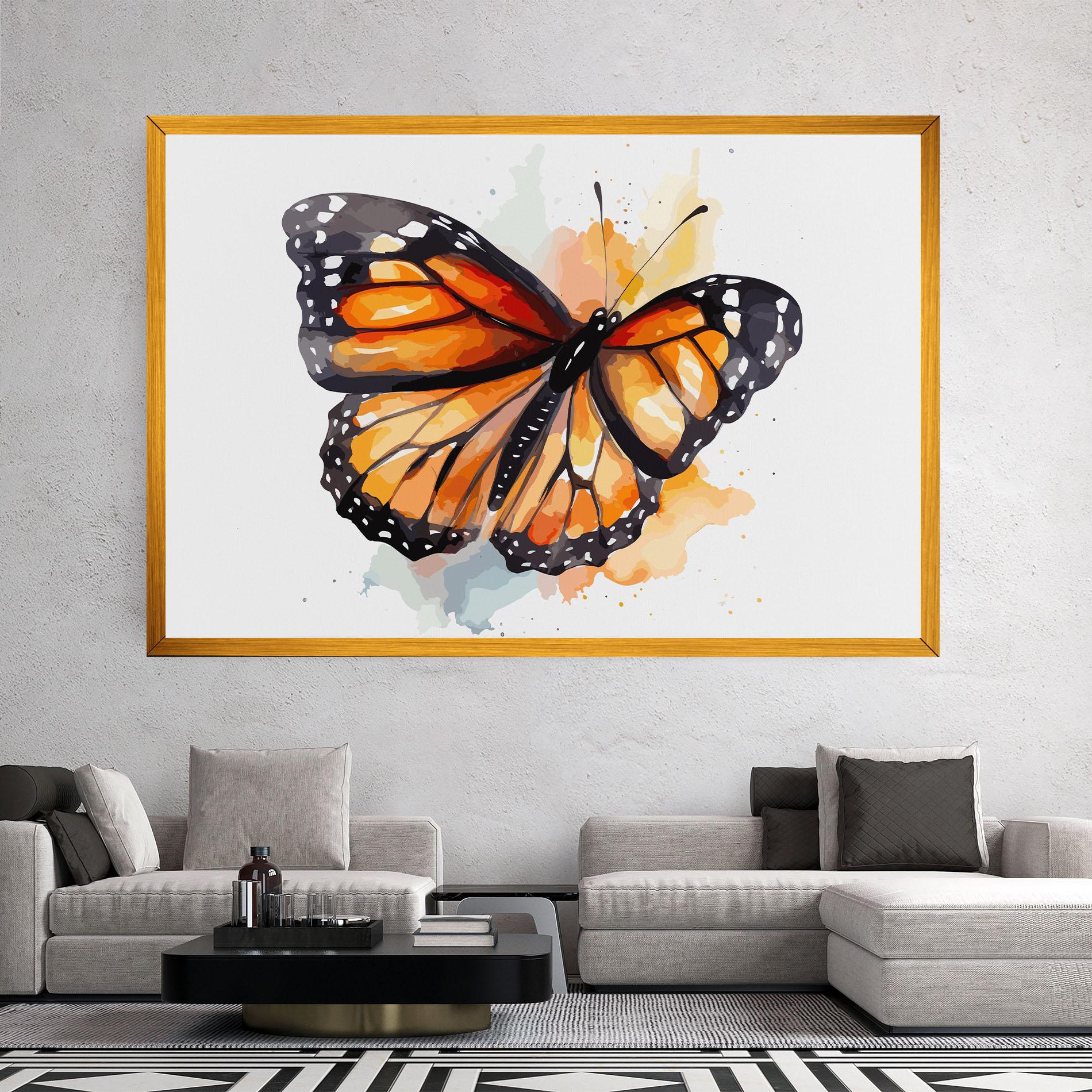 Tablou Canvas Orange Butterfly mockup 2