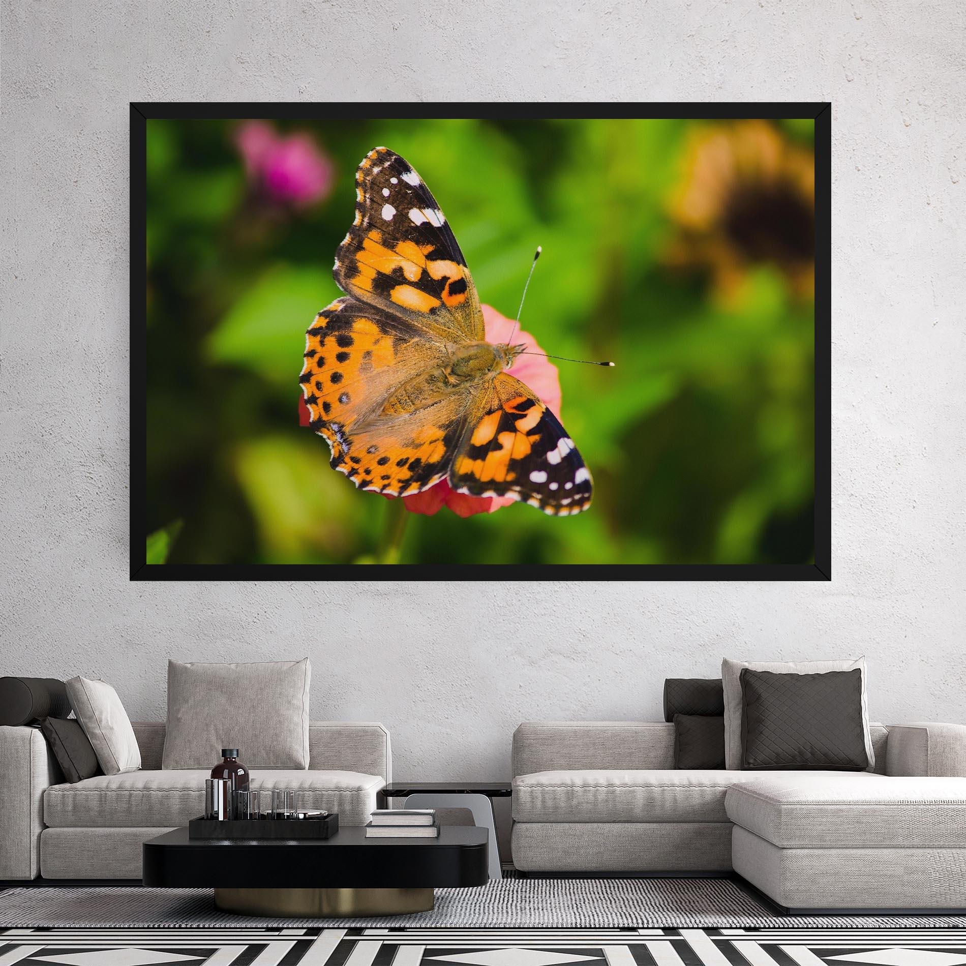 Tablou Canvas Butterfly On Flower mockup 2