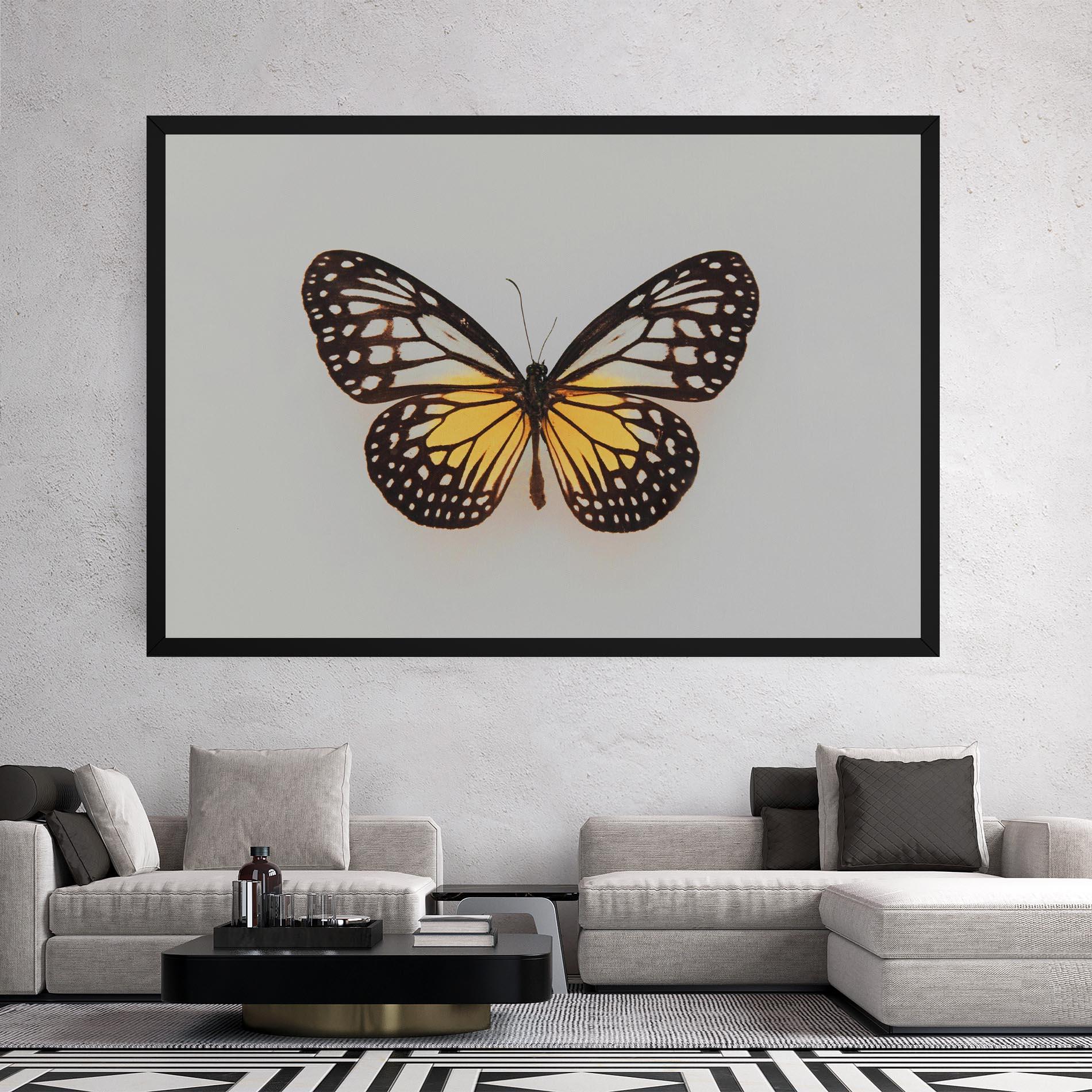 Tablou Canvas Butterfly On Grey mockup 2