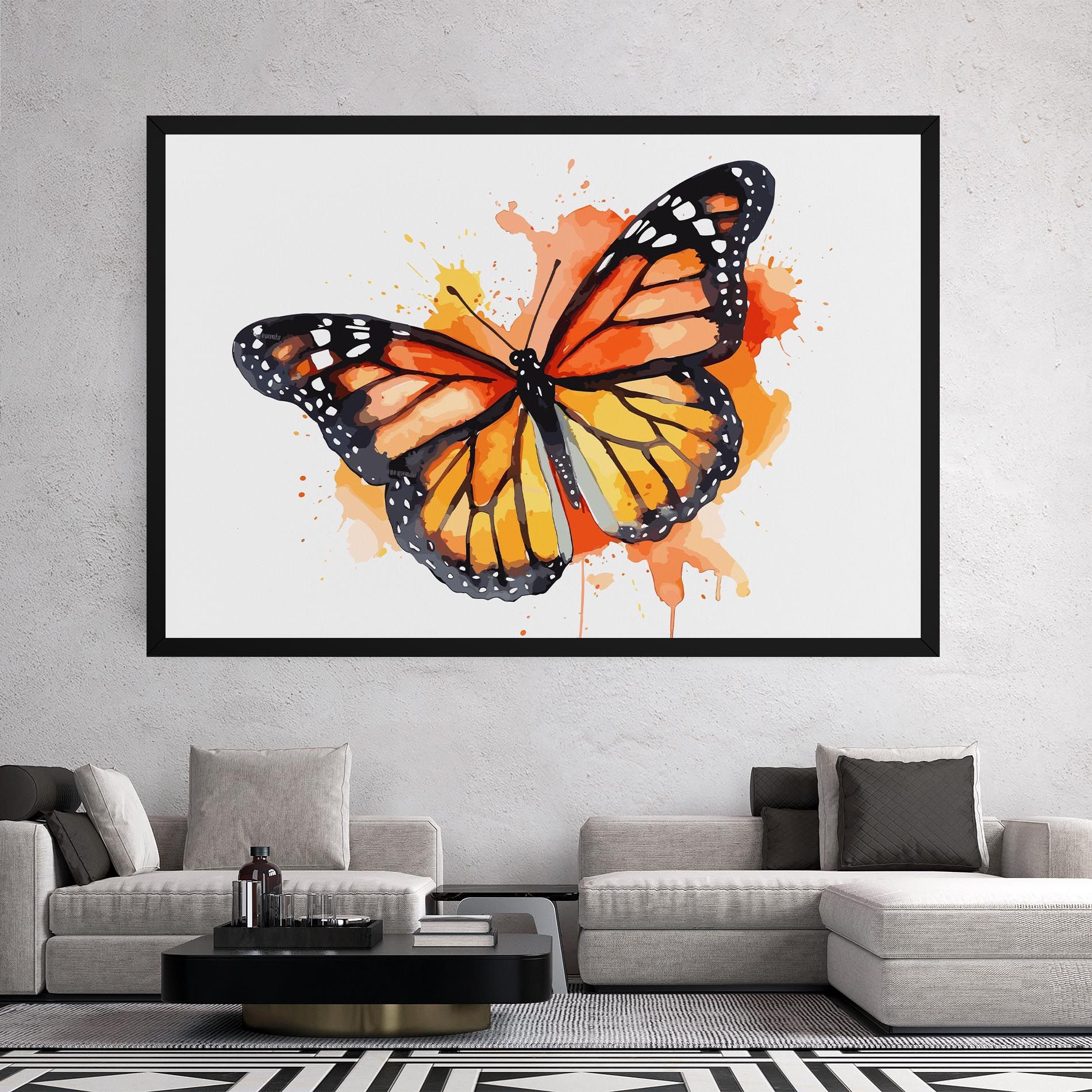 Orange Watercolor Butterfly mockup 2