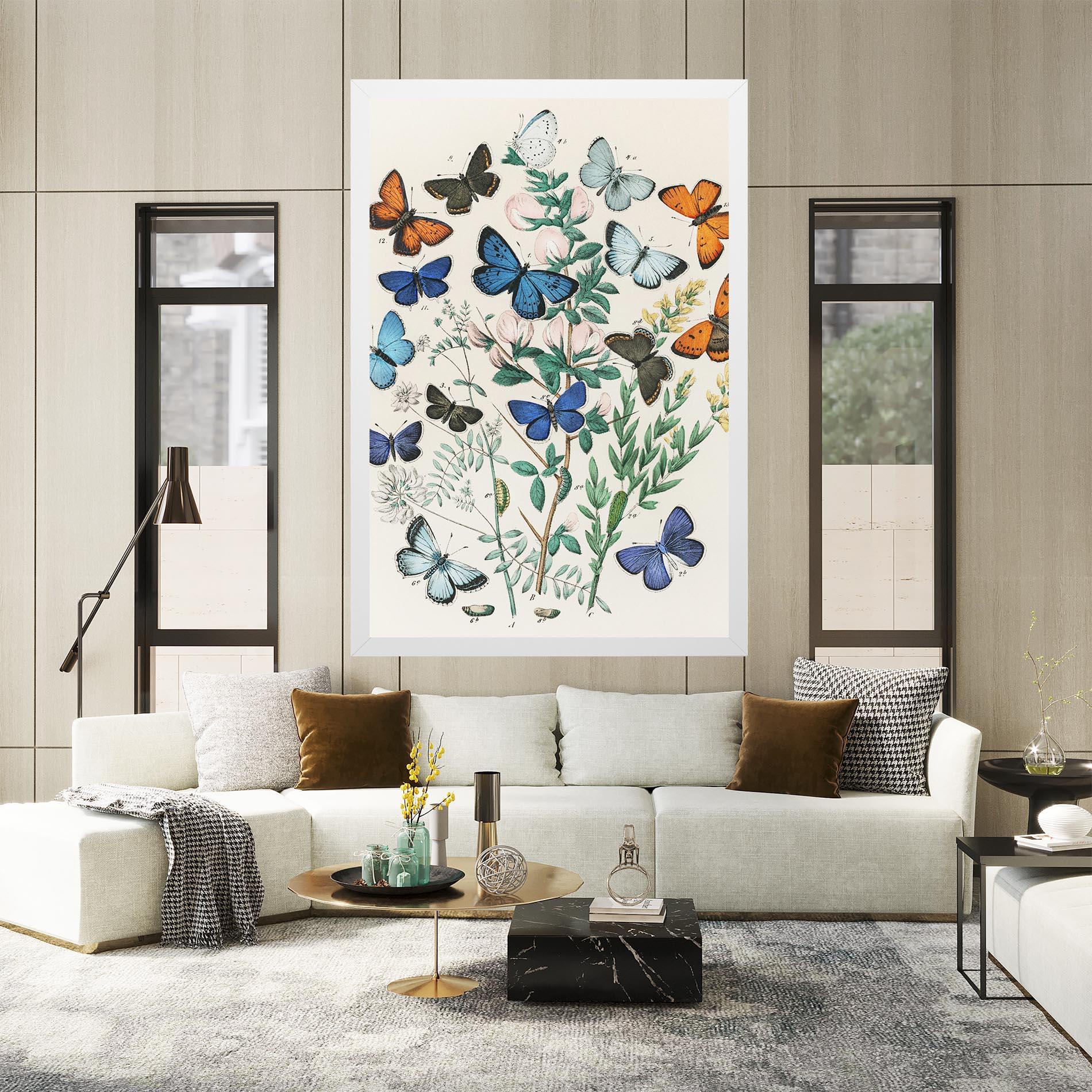 Tablou Canvas Blue Orange Butterflies mockup 2