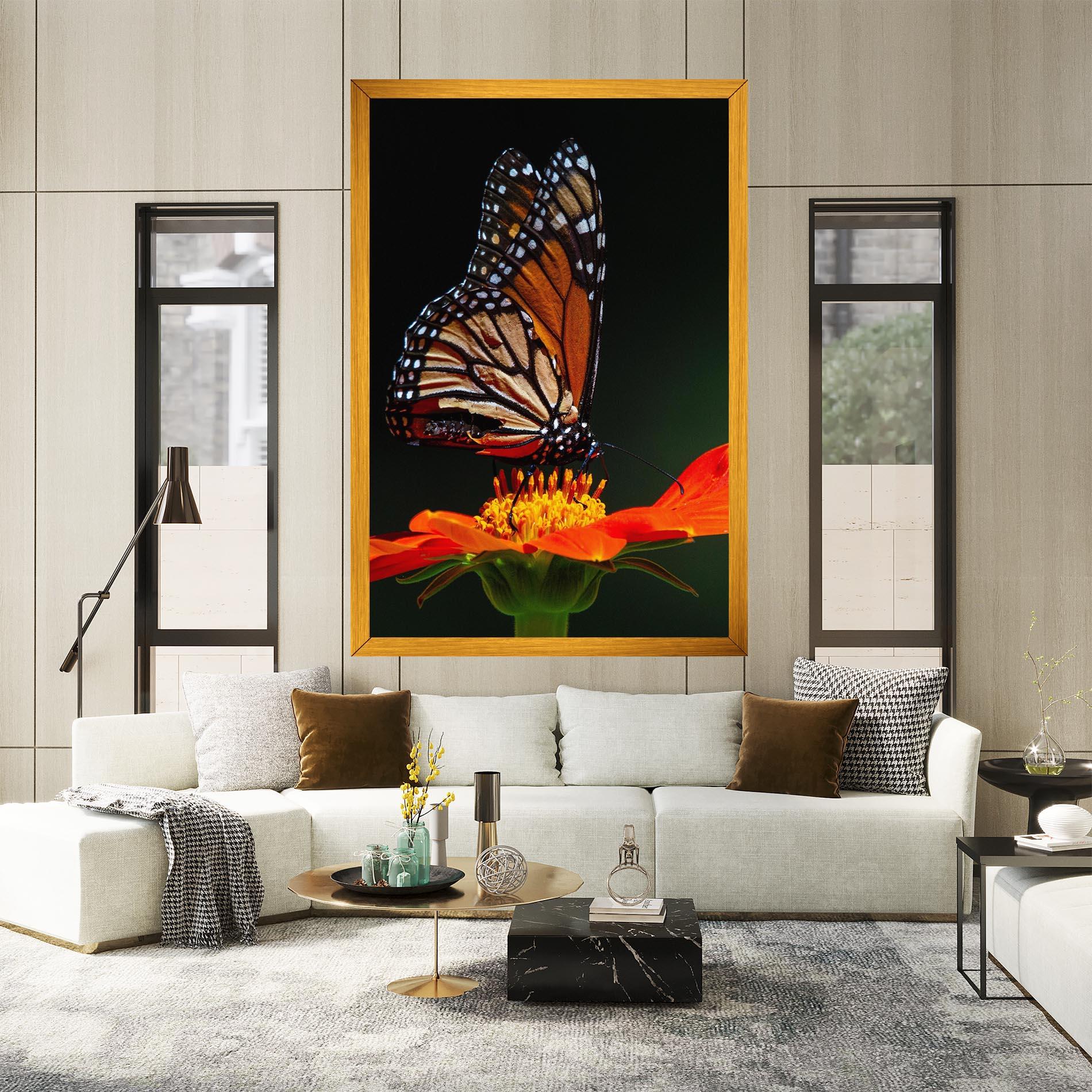 Tablou Canvas Dark Orange Butterfy mockup 2
