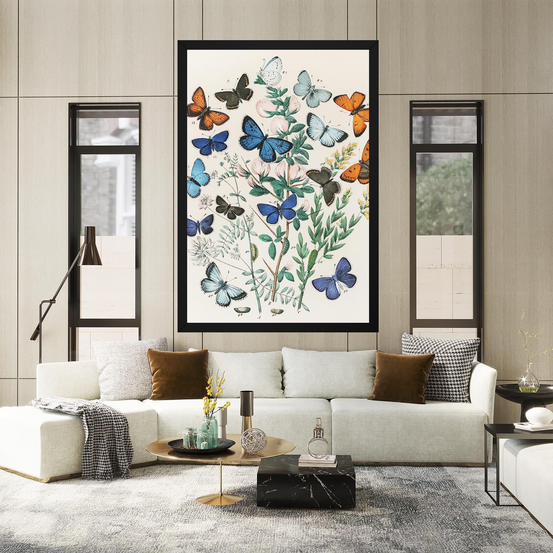 Blue Orange Butterflies mockup 2