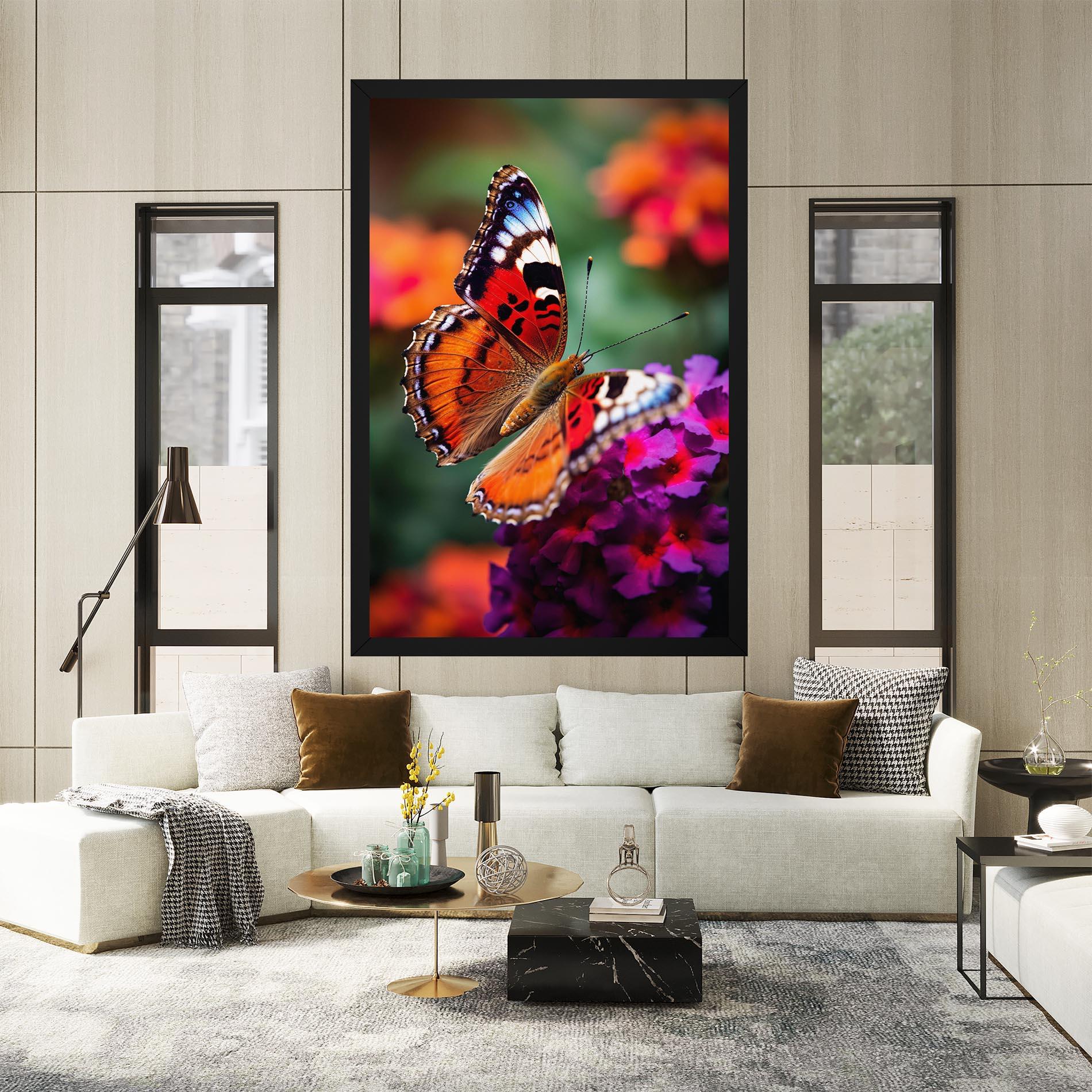 Tablou Canvas Red Blue Butterfly mockup 2