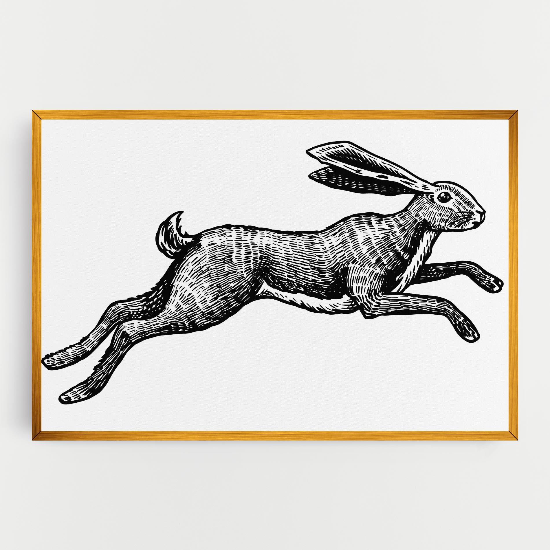 Tablou Canvas Black Line Bunny mockup 0