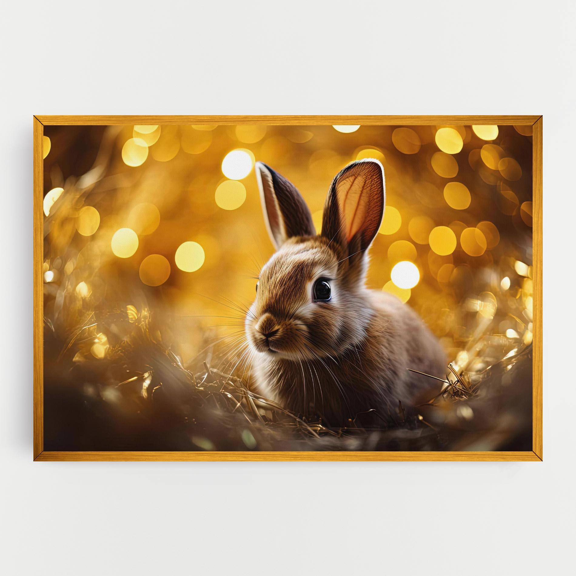 Tablou Canvas Gold Lights Bunny mockup 0