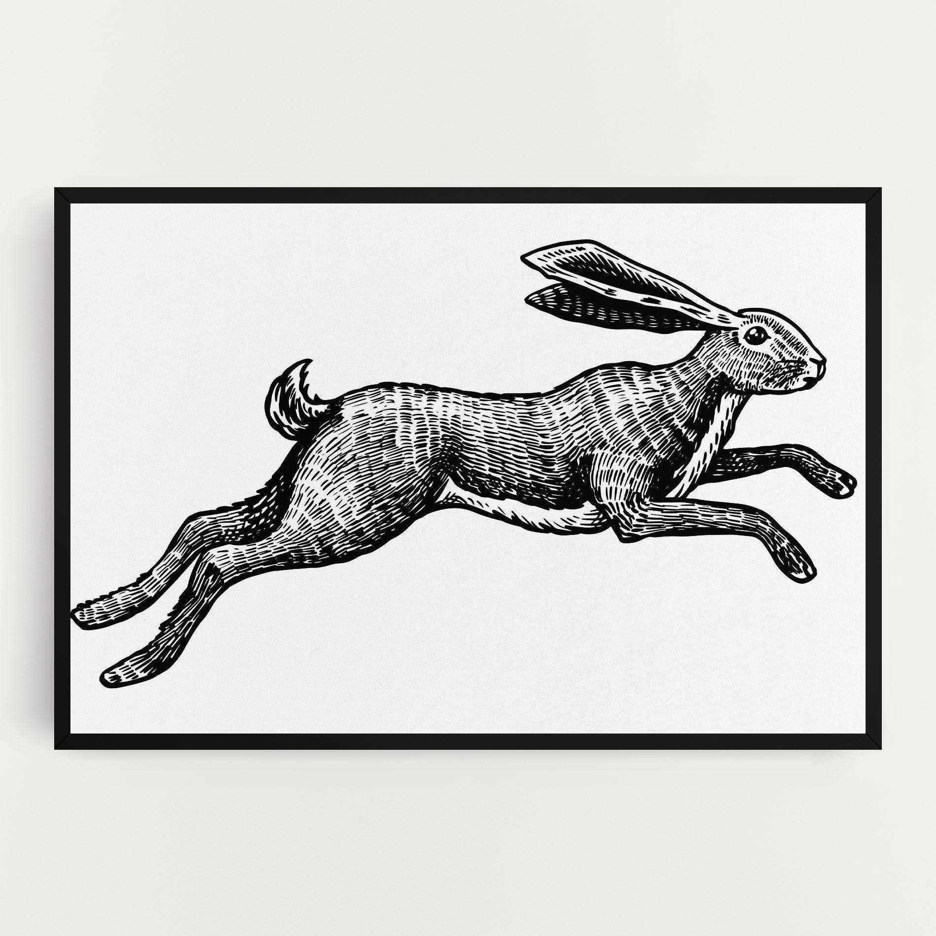 Tablou Canvas Black Line Bunny mockup 0