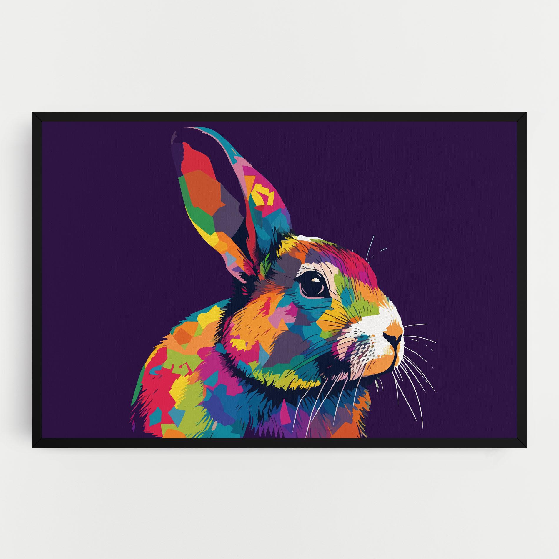 Tablou Canvas Bunny On Purple mockup 0
