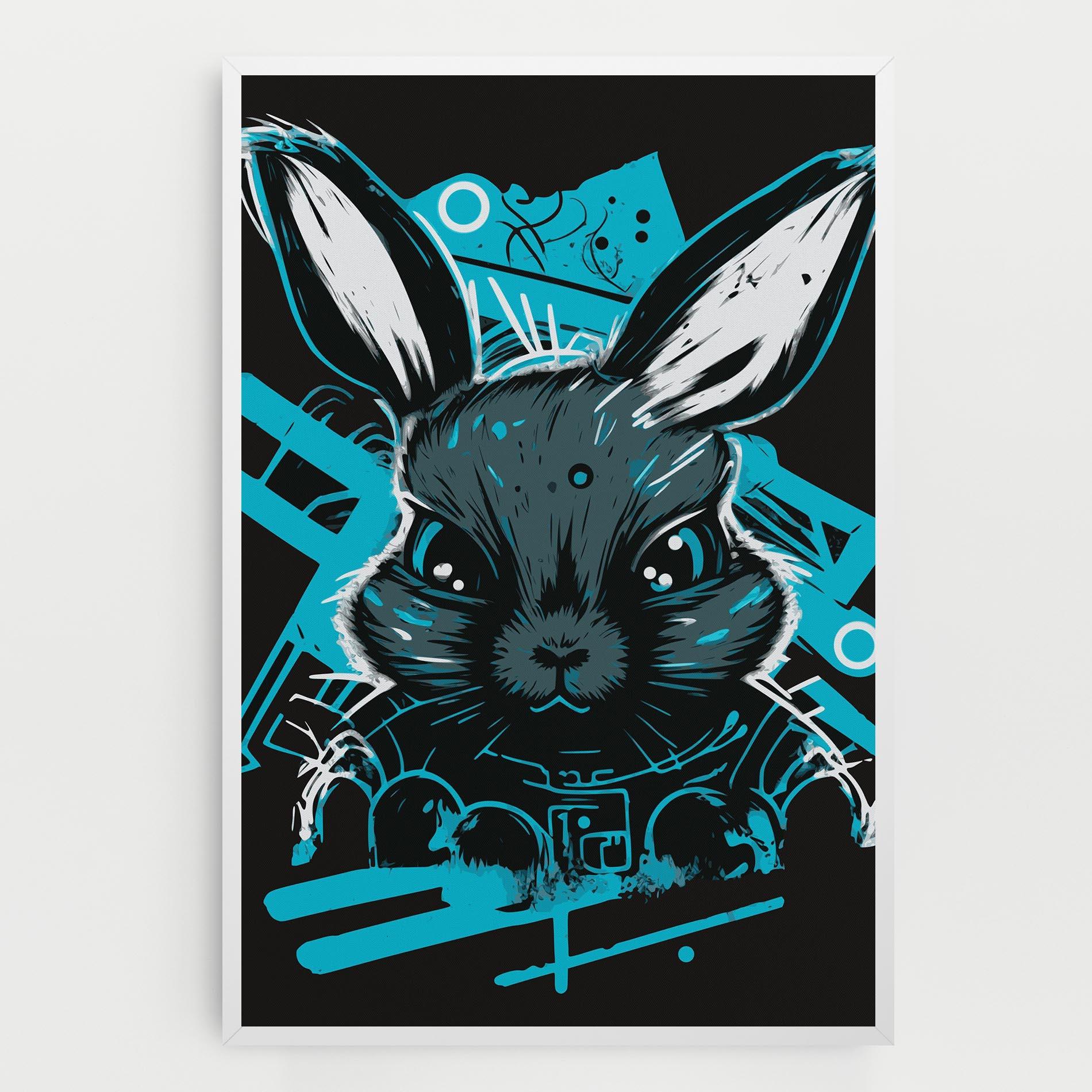 Tablou Canvas Grey Blue Bunny mockup 0