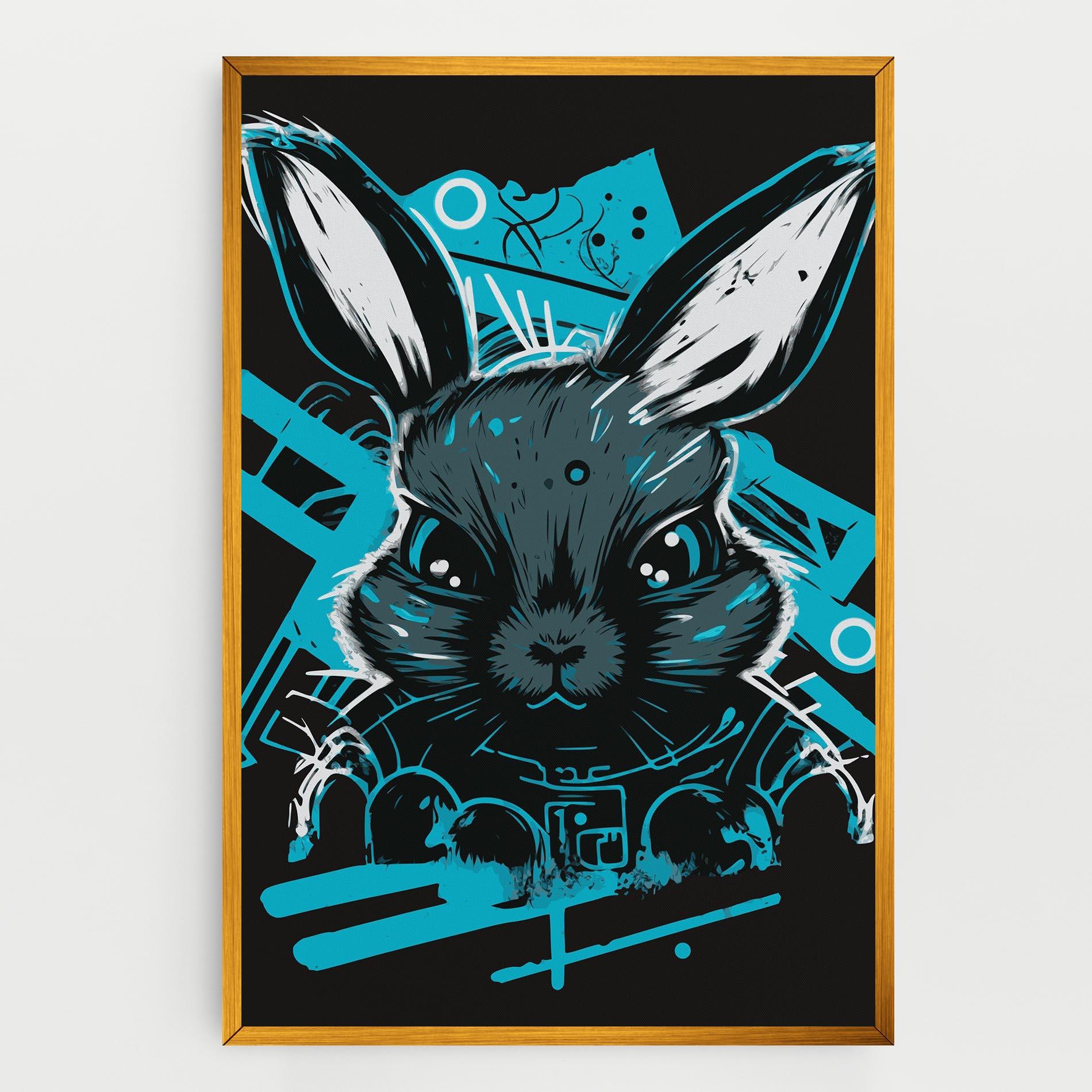 Tablou Canvas Grey Blue Bunny mockup 0
