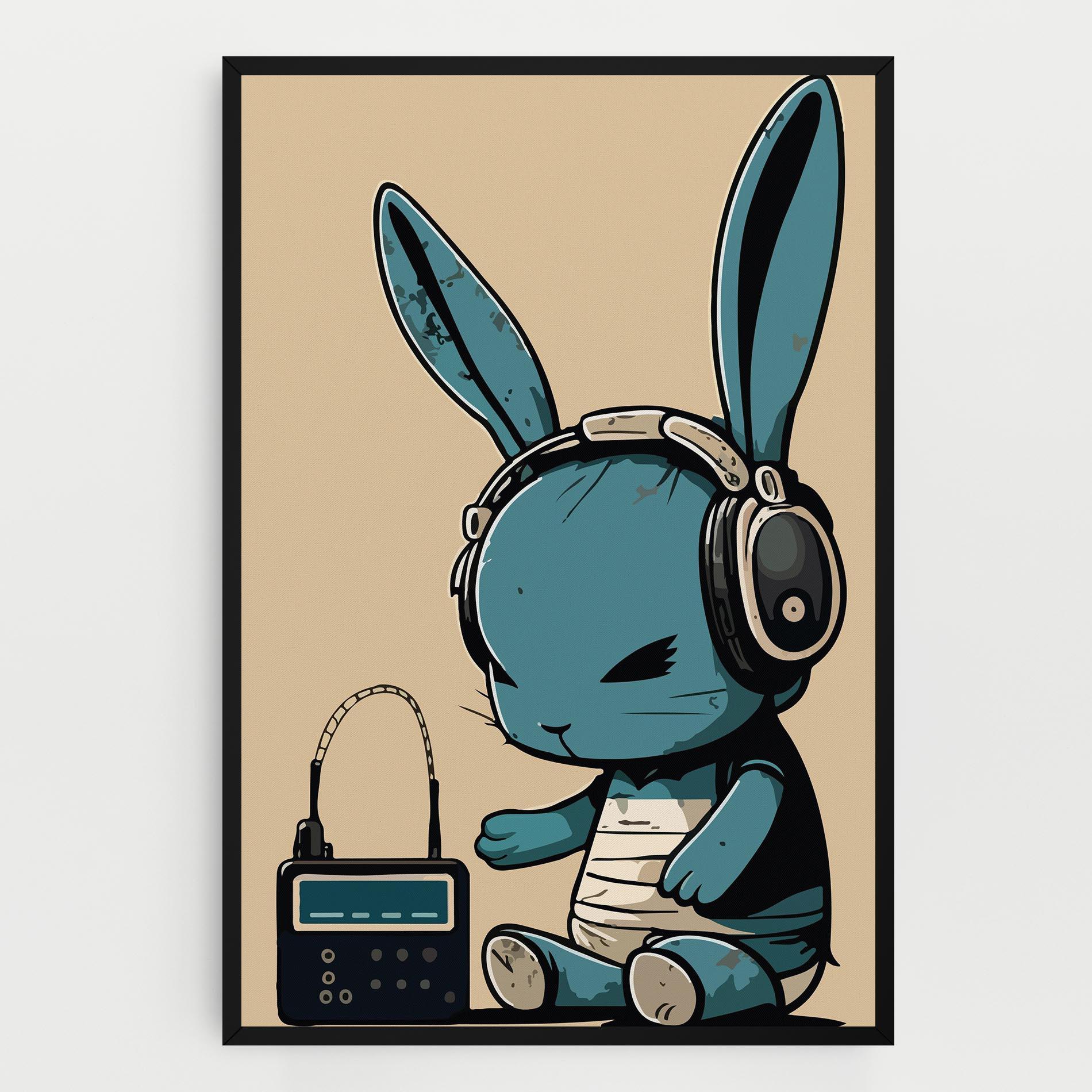 Tablou Canvas Blue Baby Bunny mockup 0