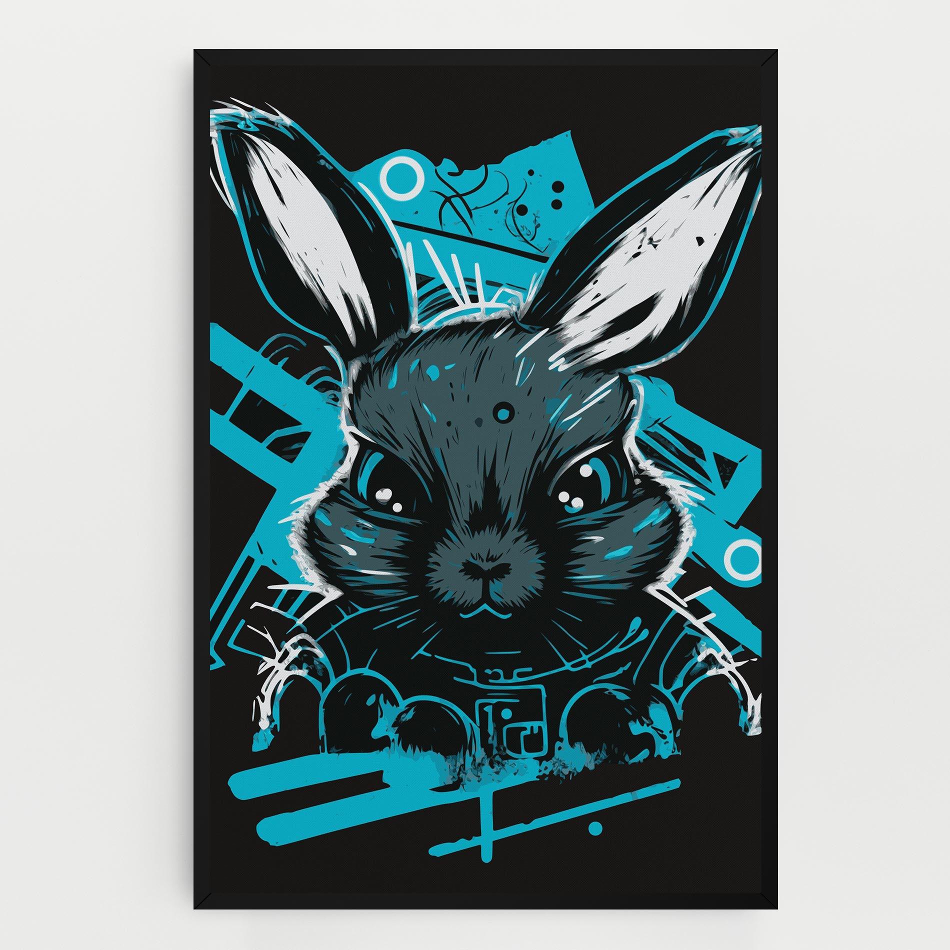 Tablou Canvas Grey Blue Bunny mockup 0