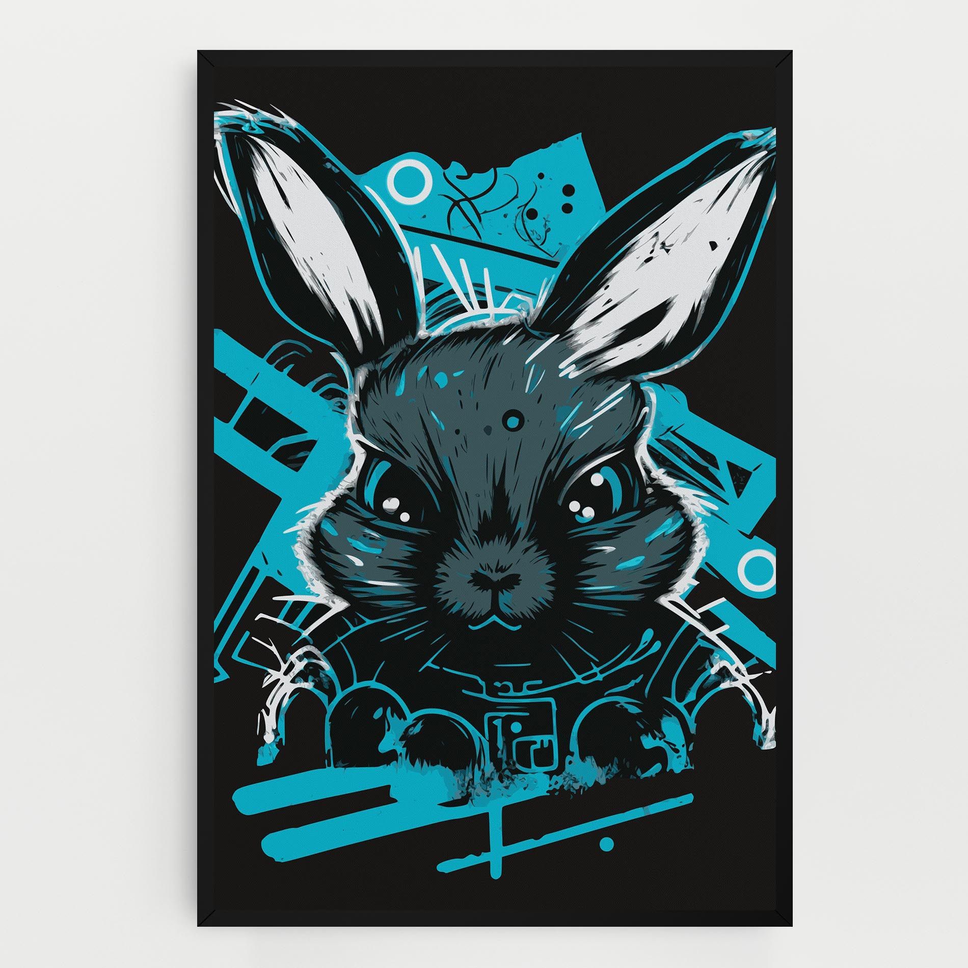 Grey Blue Bunny mockup 0