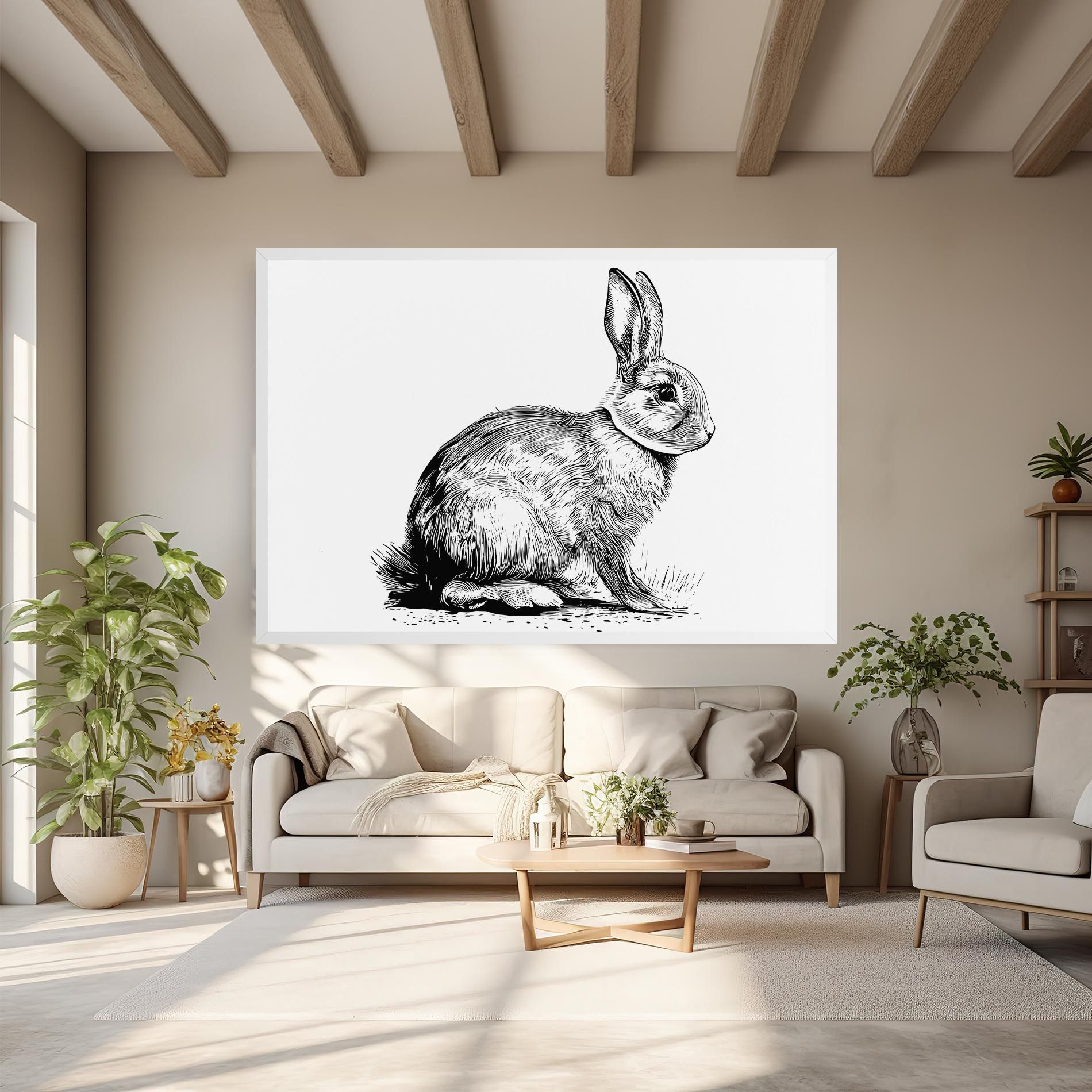 Bunny Black Lines mockup 6