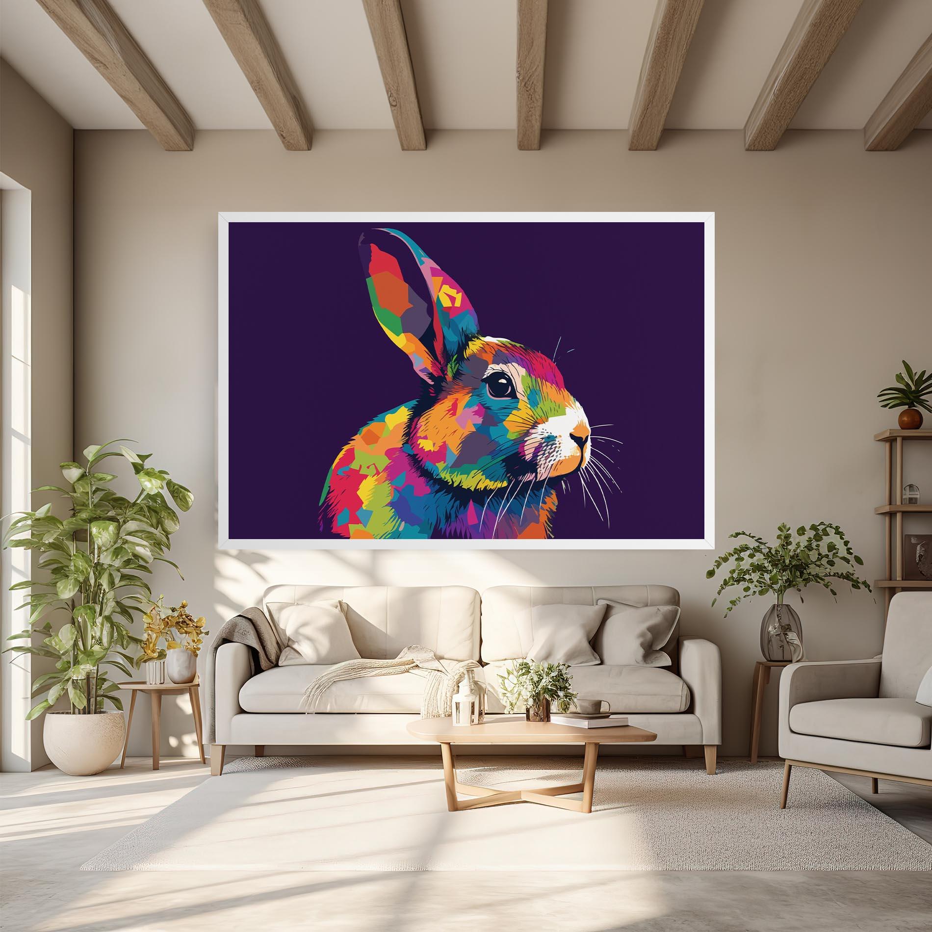 Tablou Canvas Bunny On Purple mockup 6