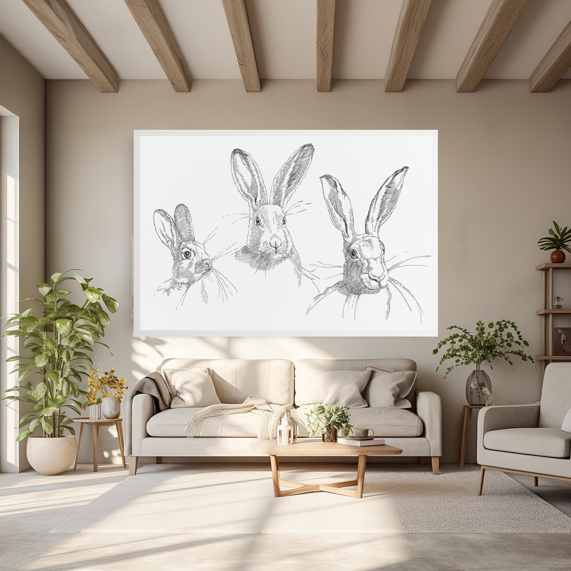 Tablou Canvas Hand Drawn Bunny mockup 6