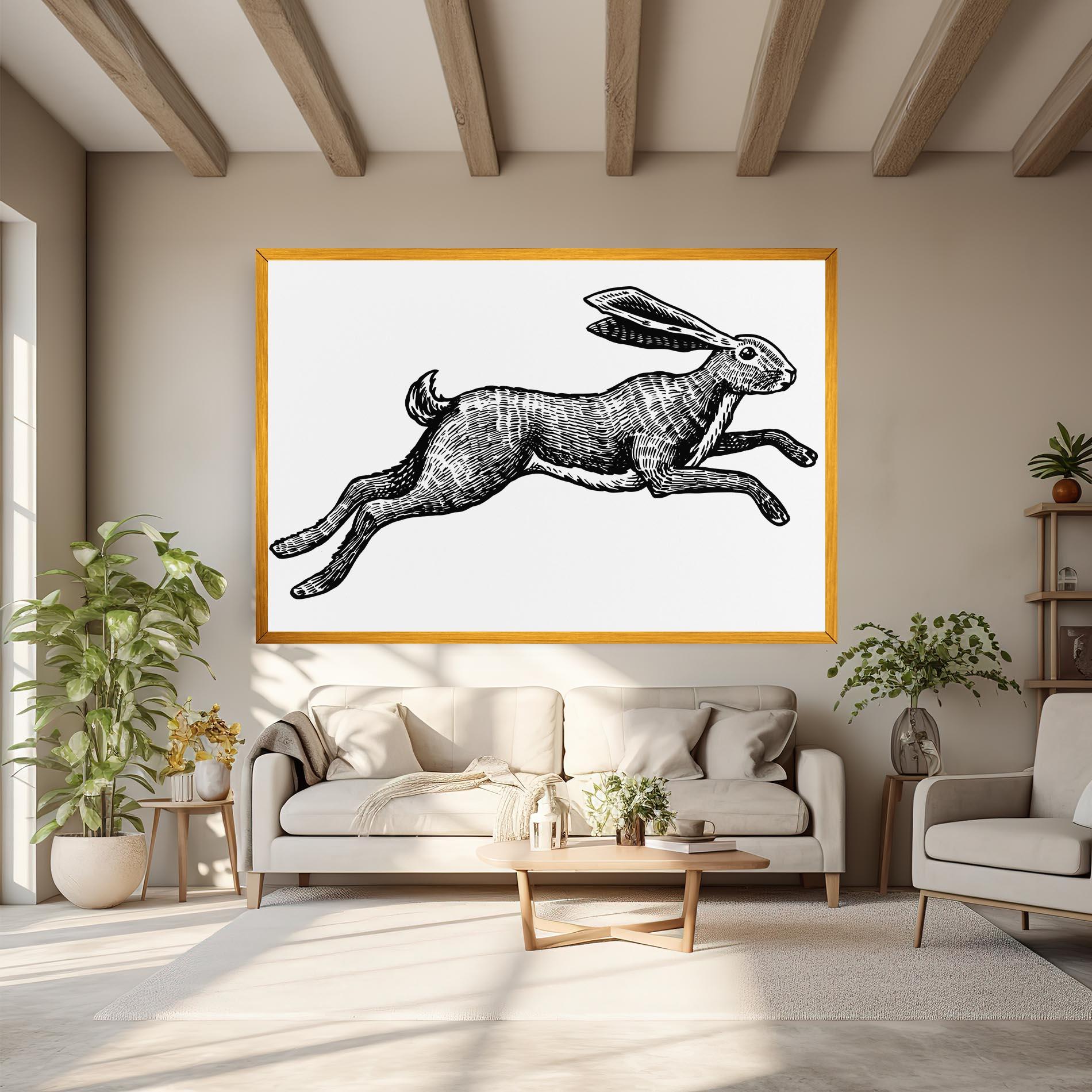 Tablou Canvas Black Line Bunny mockup 6