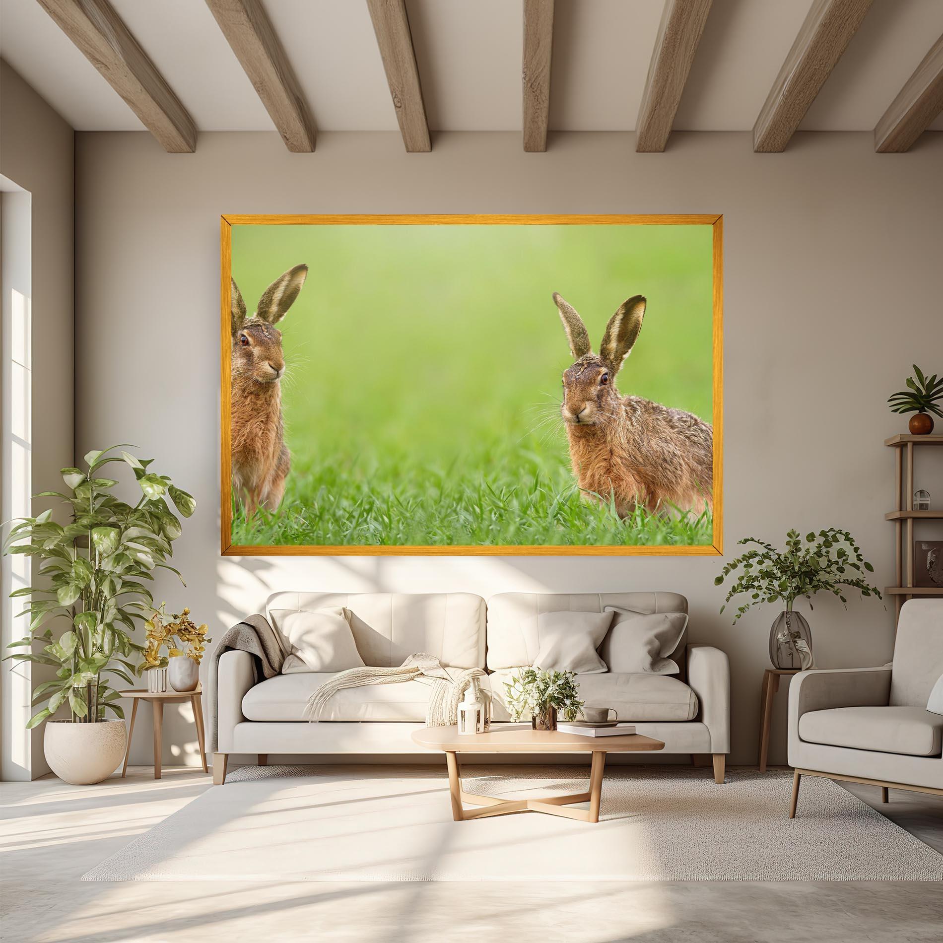 Tablou Canvas Brown Hares mockup 6