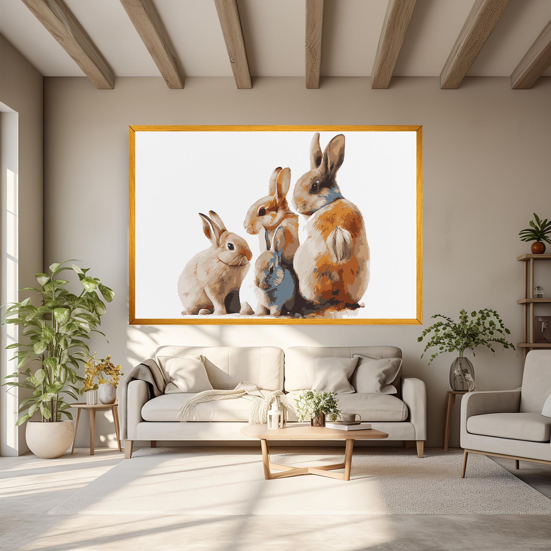 Tablou Canvas Bunny Family mockup 6