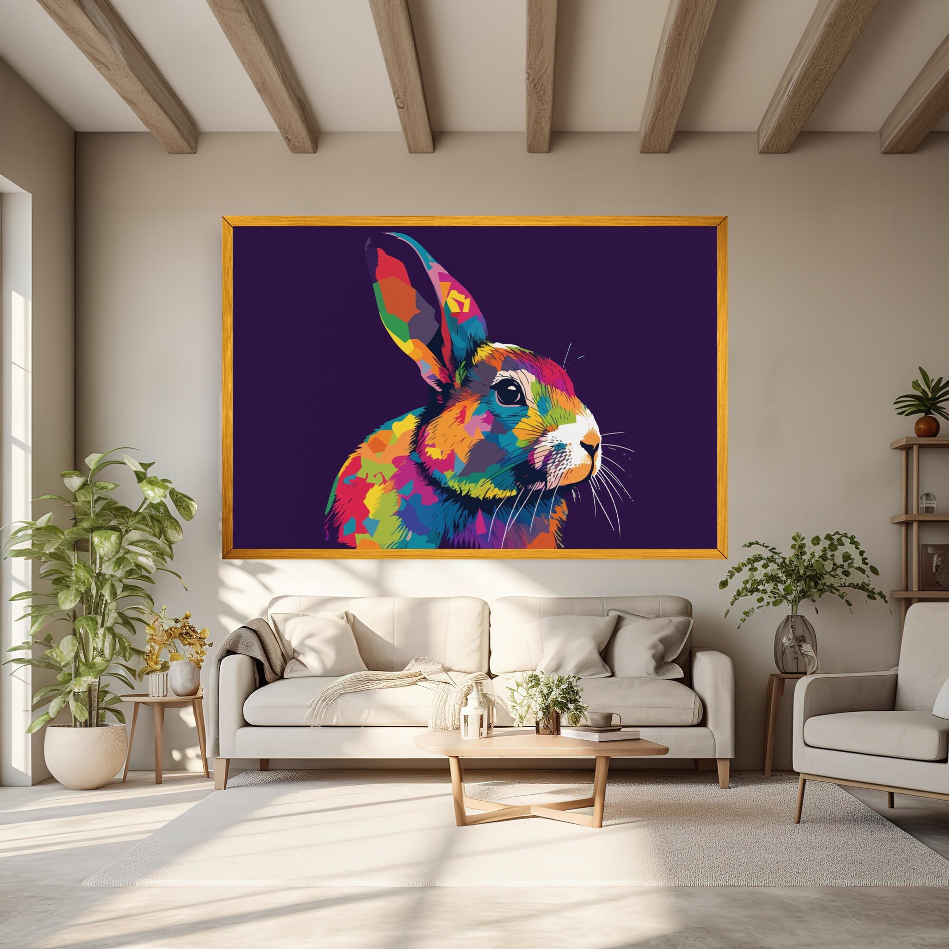 Tablou Canvas Bunny On Purple mockup 6