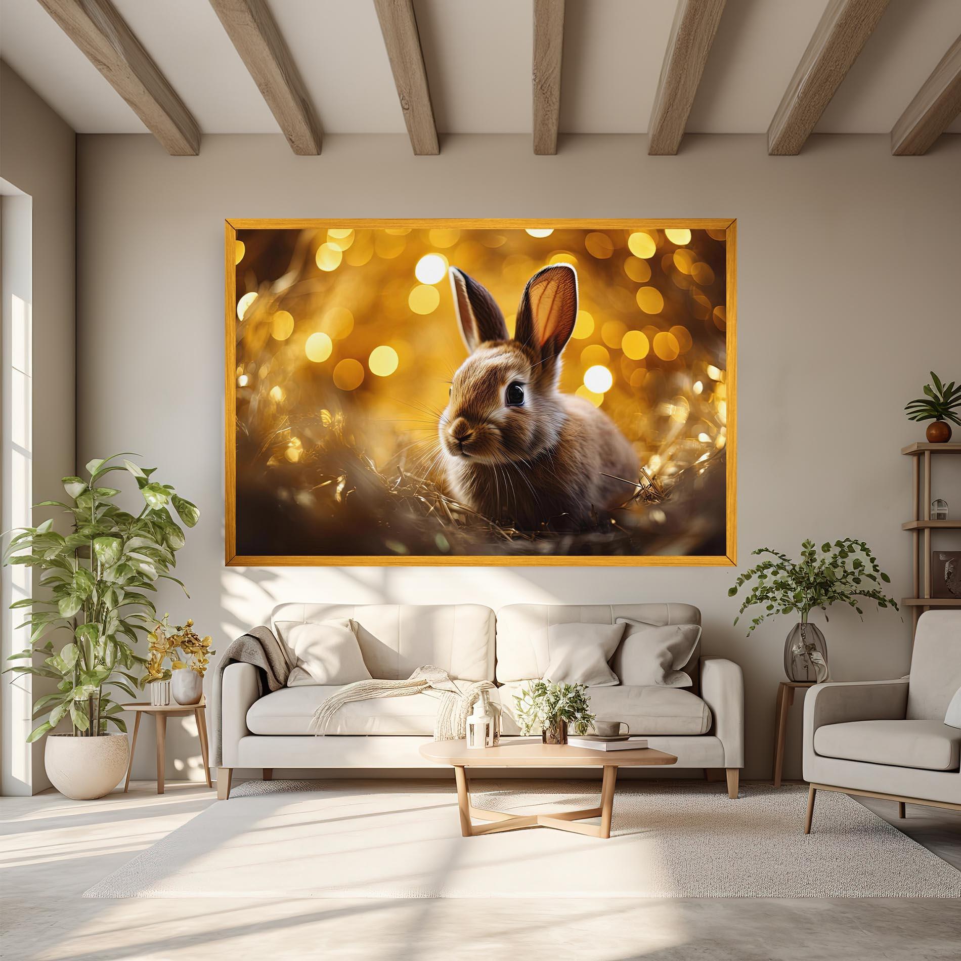 Tablou Canvas Gold Lights Bunny mockup 6