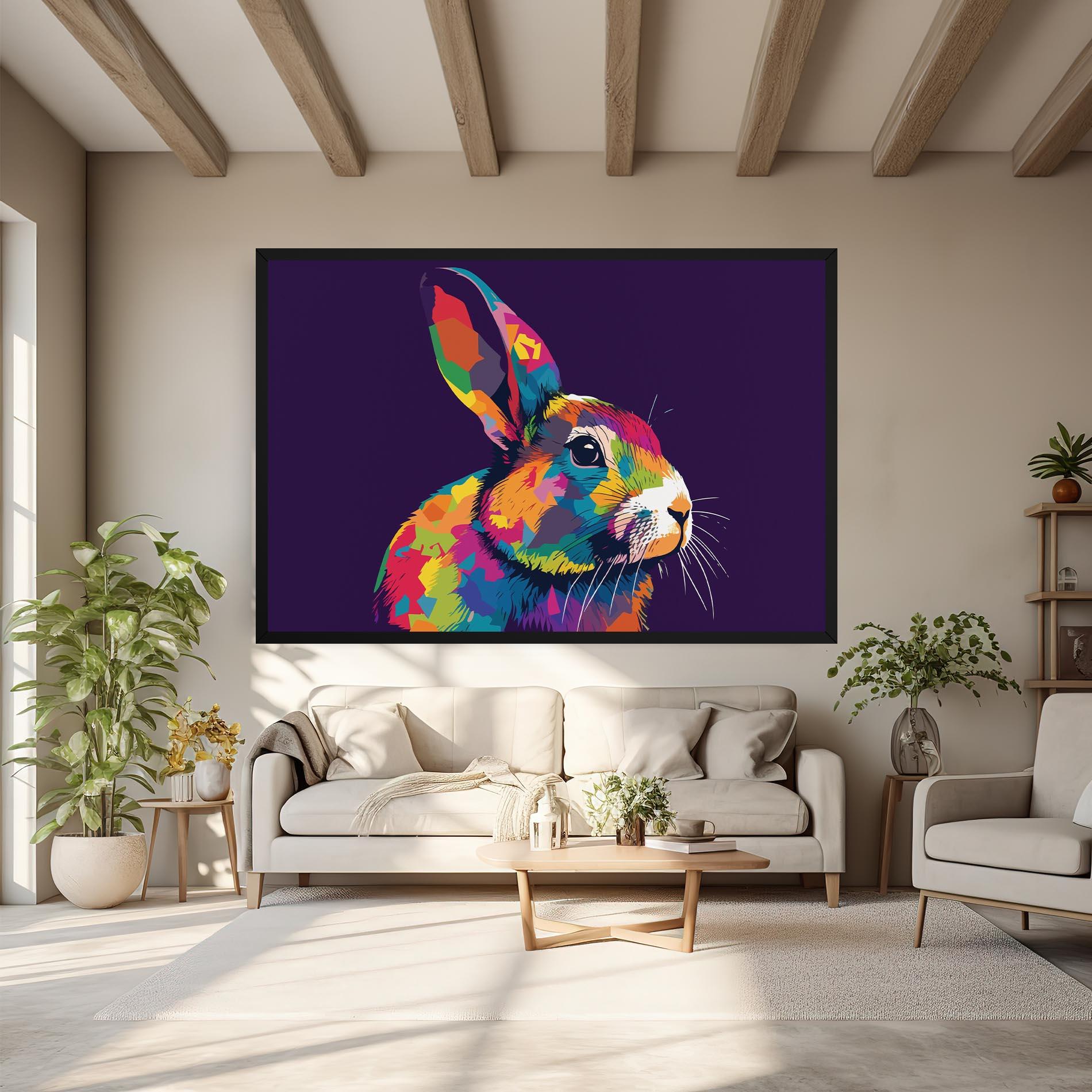 Tablou Canvas Bunny On Purple mockup 6