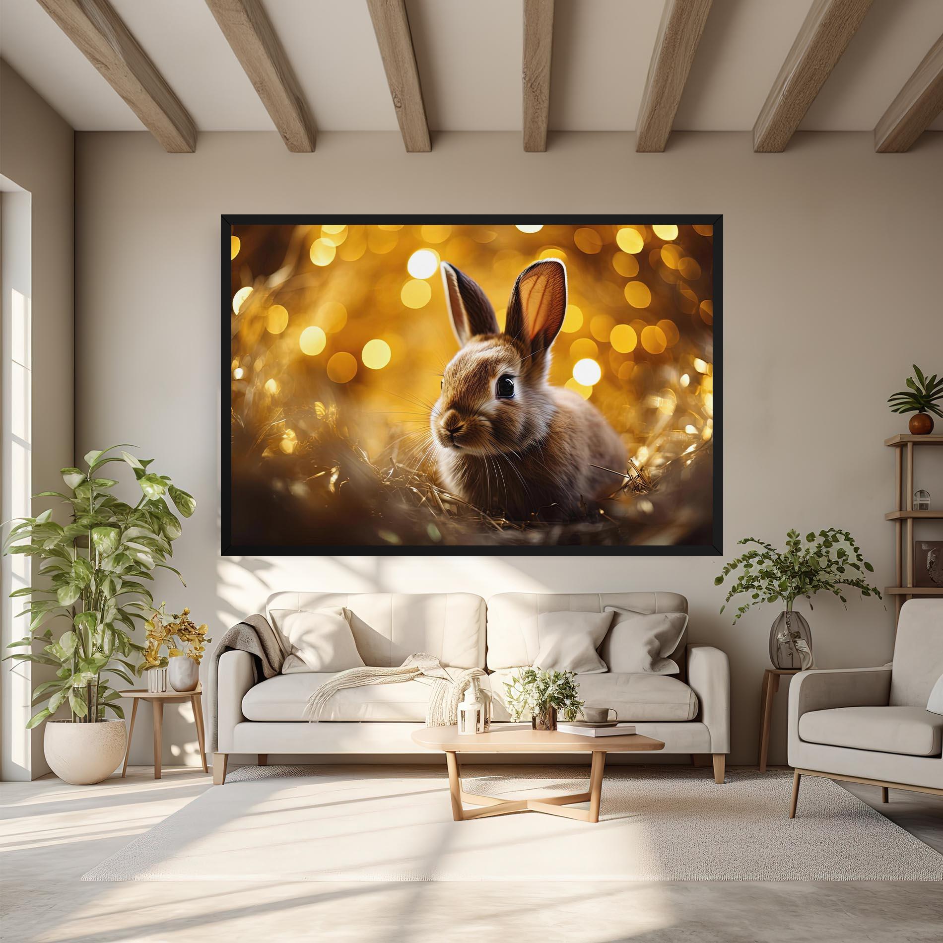 Tablou Canvas Gold Lights Bunny mockup 6