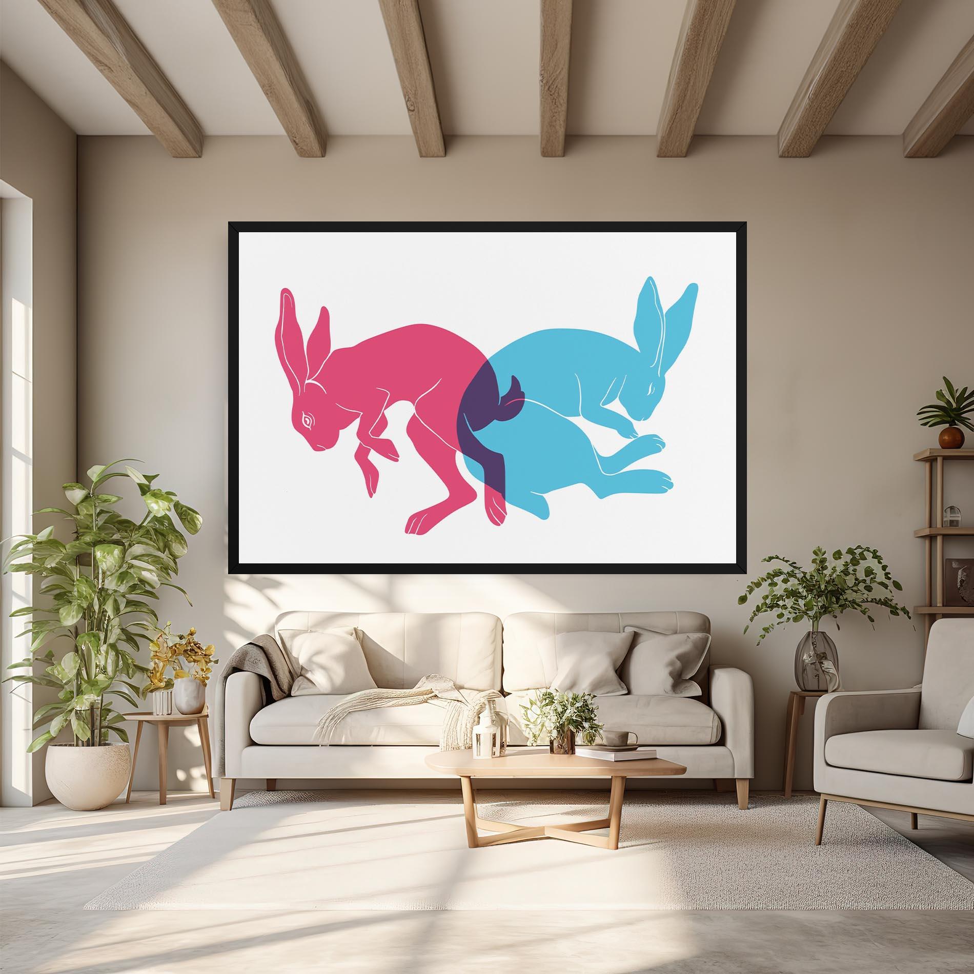 Tablou Canvas Rabbits Riso mockup 6