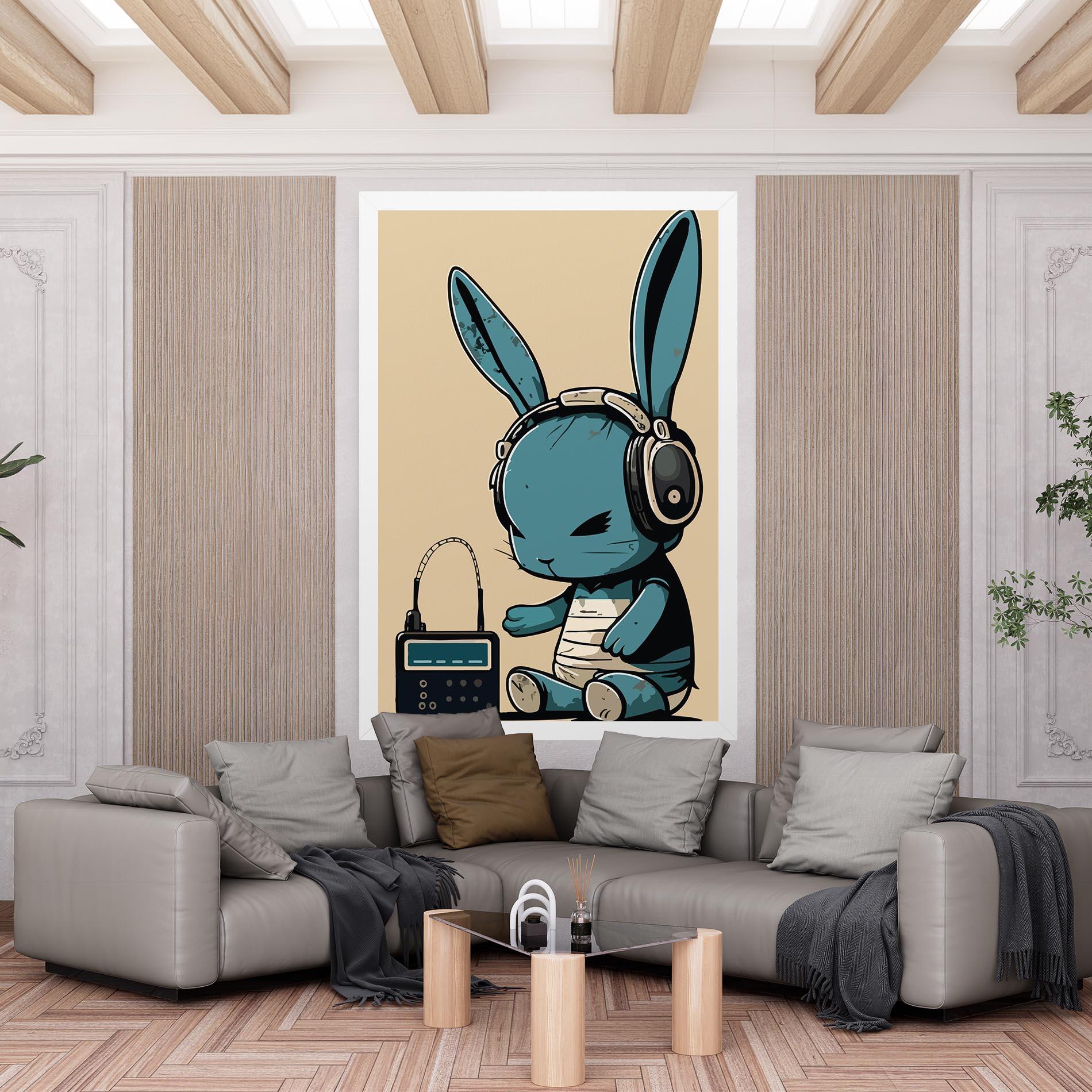 Tablou Canvas Blue Baby Bunny mockup 6