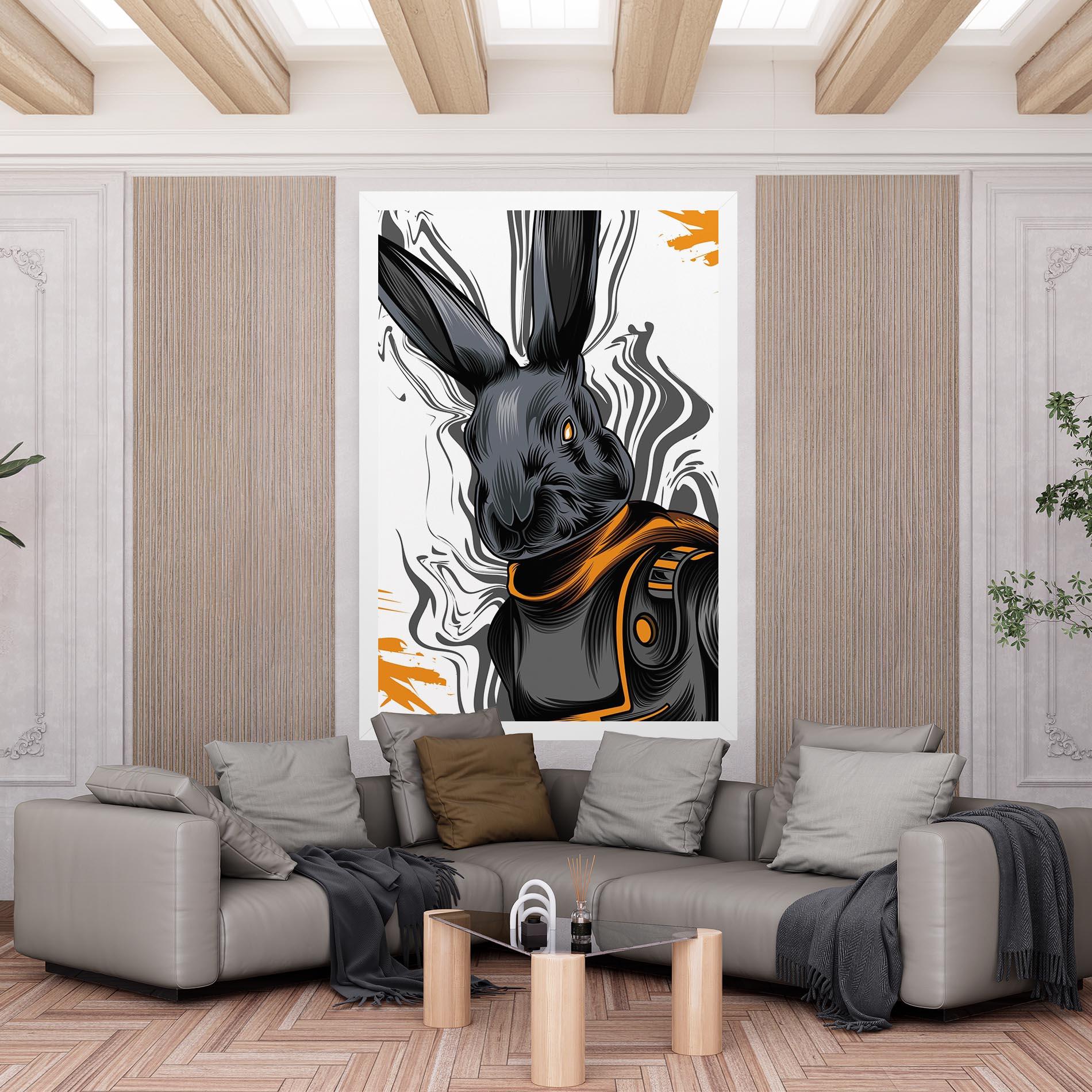 Tablou Canvas Cyborg Yellow Bunny mockup 6