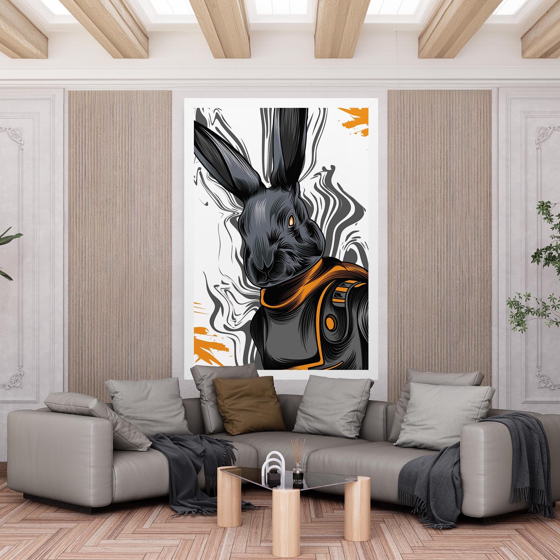 Cyborg Yellow Bunny mockup 6