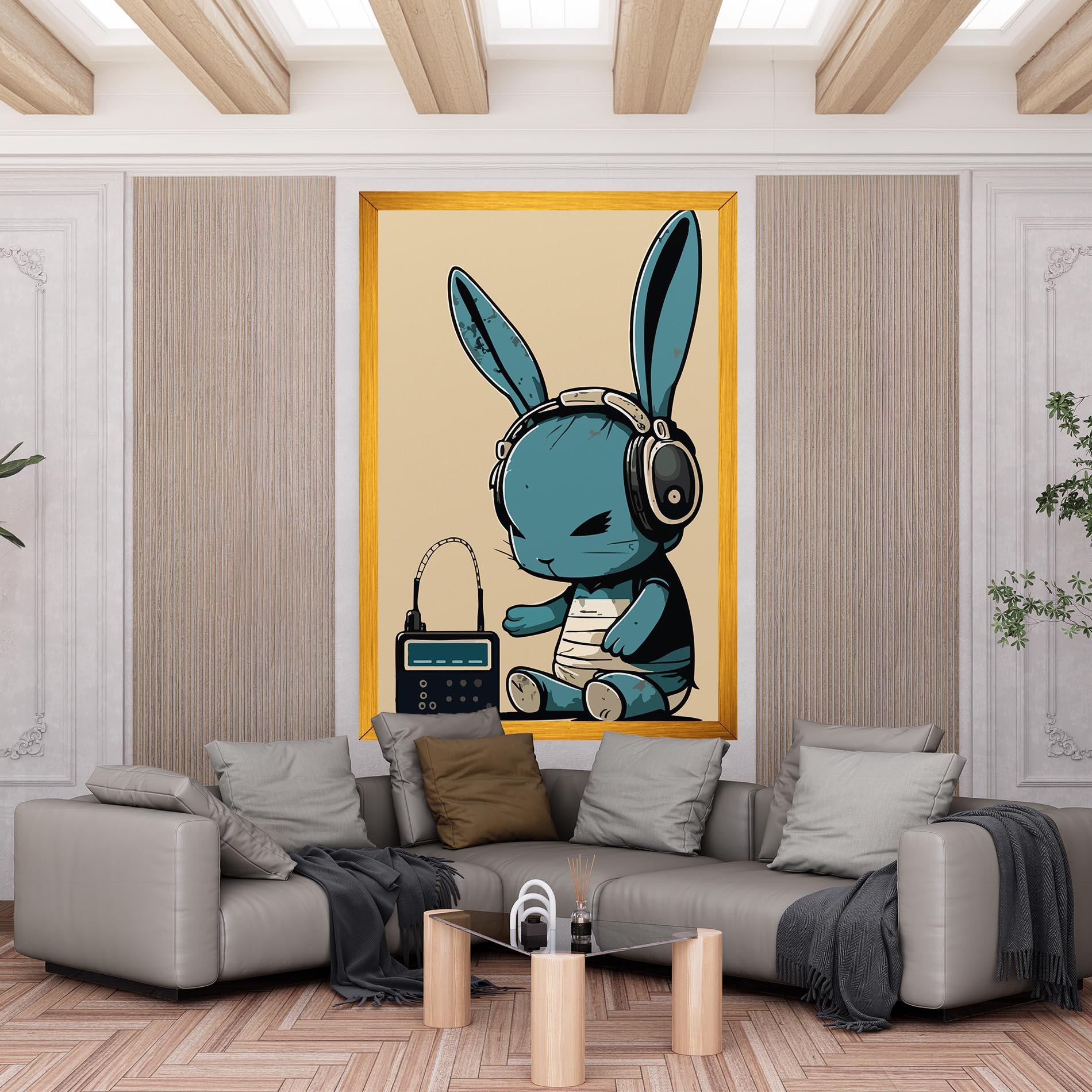 Tablou Canvas Blue Baby Bunny mockup 6